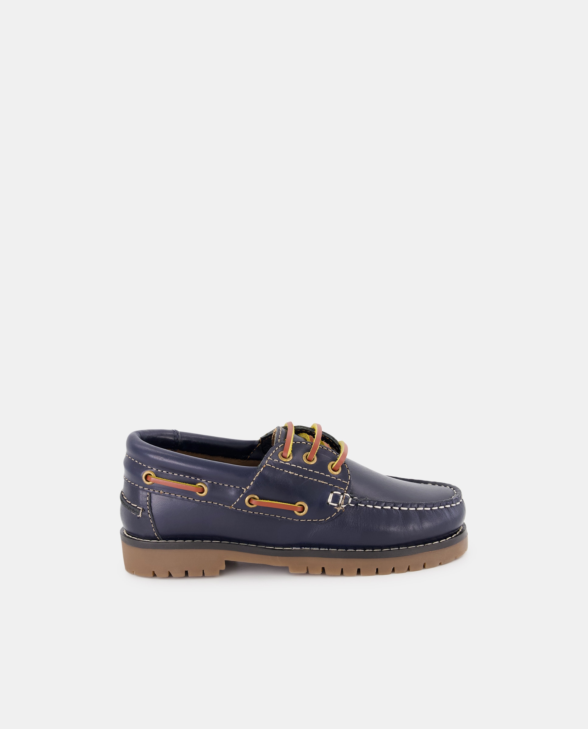Náutico de piel con cordones de niño - Kids El Corte Inglés - Azul marino Azul marino-1