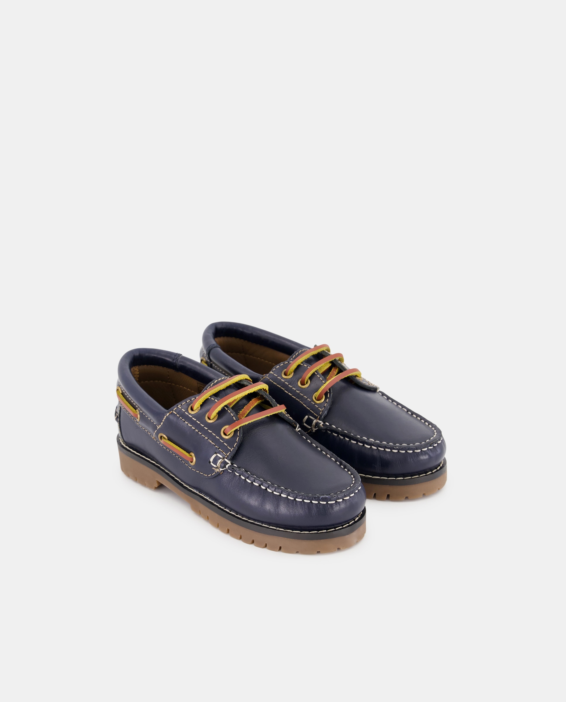 Náutico de piel con cordones de niño - Kids El Corte Inglés - Azul marino Azul marino-2