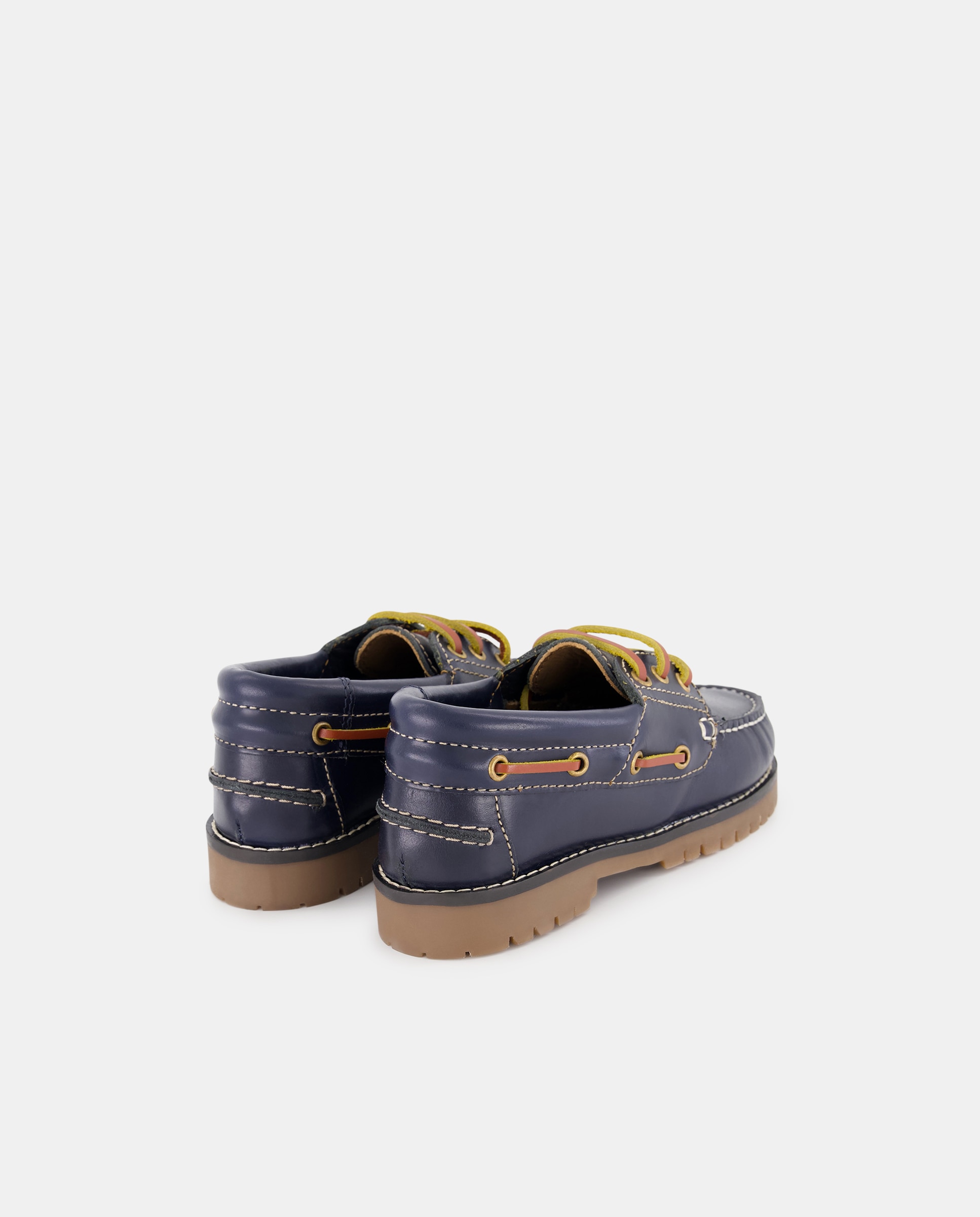 Náutico de piel con cordones de niño - Kids El Corte Inglés - Azul marino Azul marino-3