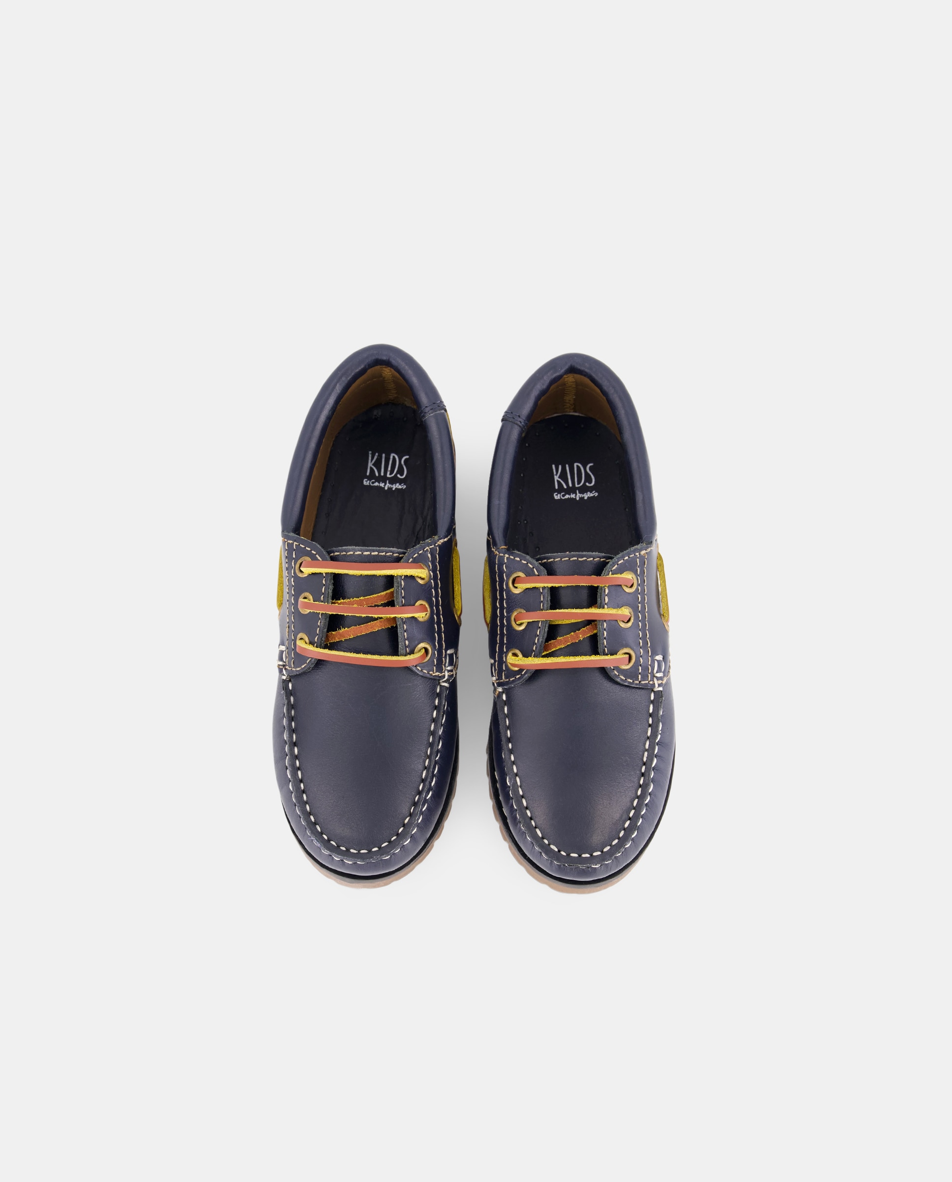 Náutico de piel con cordones de niño - Kids El Corte Inglés - Azul marino Azul marino-4