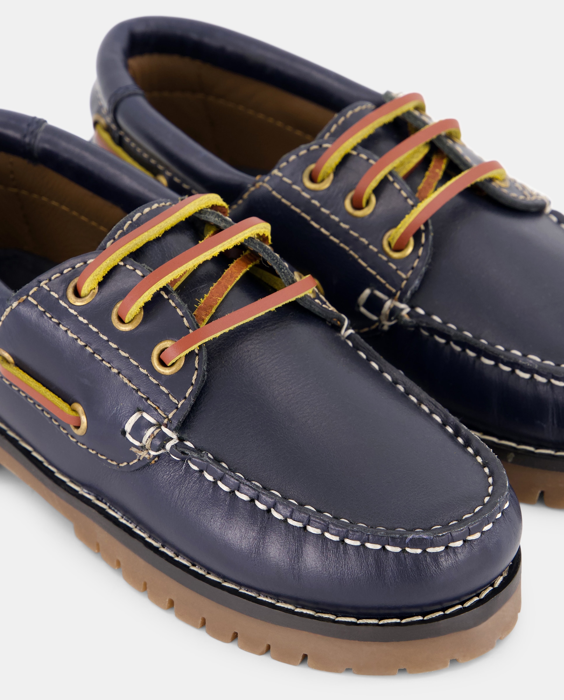 Náutico de piel con cordones de niño - Kids El Corte Inglés - Azul marino Azul marino-5