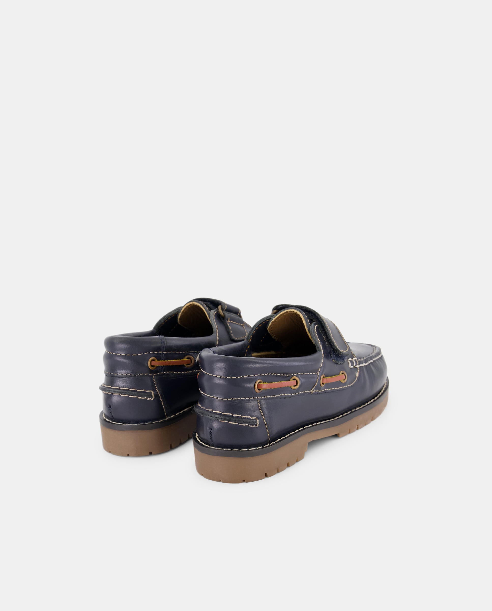 Náuticos em Pele com Velcro Kids El Corte Inglés Azul-marinho-3