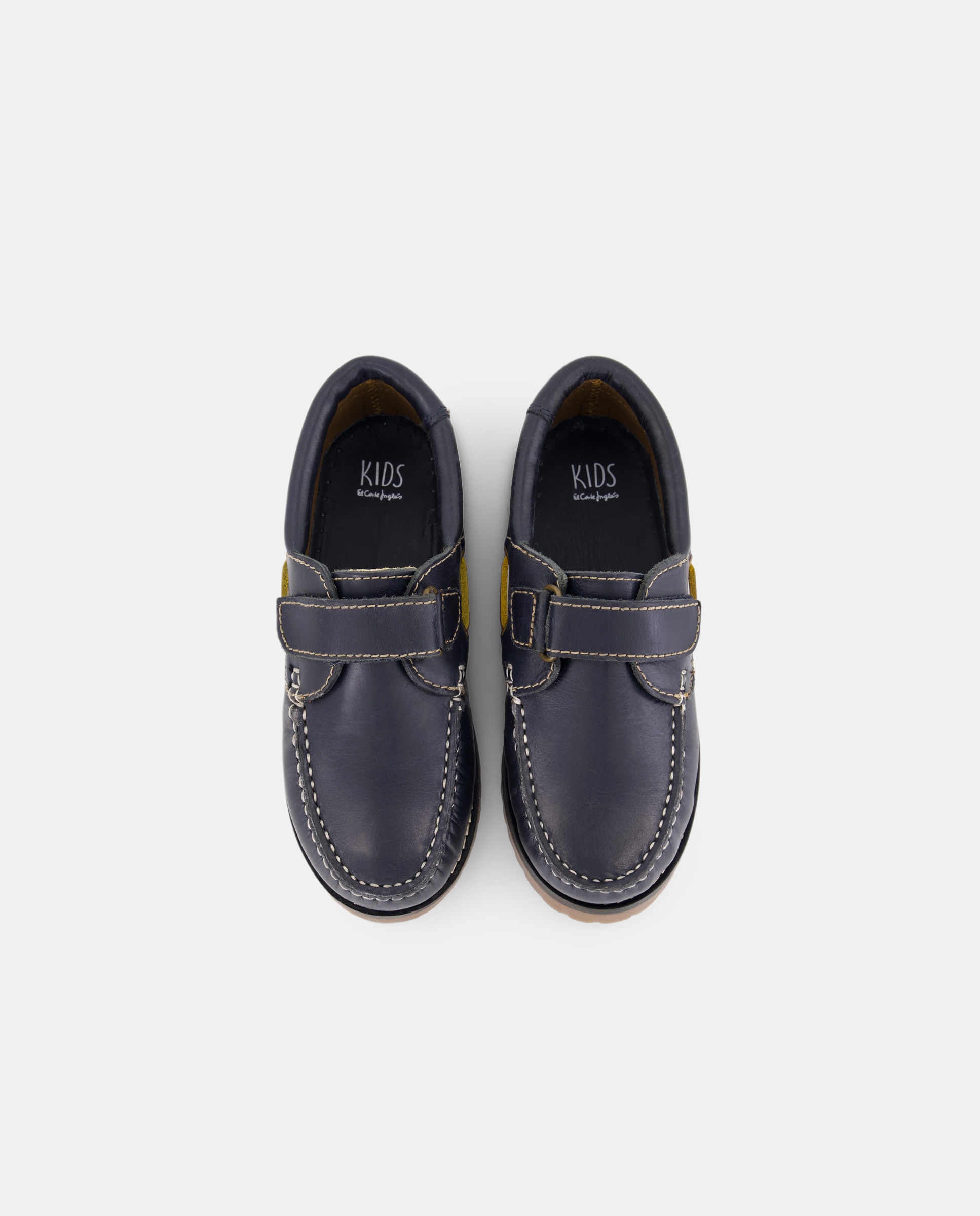 Náuticos em Pele com Velcro Kids El Corte Inglés Azul-marinho-4