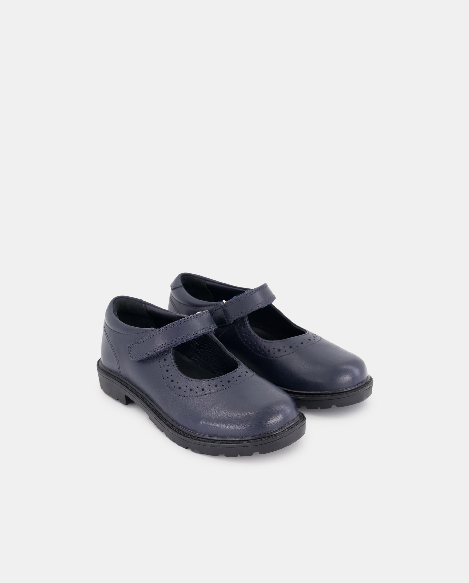 Mercedita colegial con picados piel de niña - Kids El Corte Inglés - Azul marino Azul marino-2