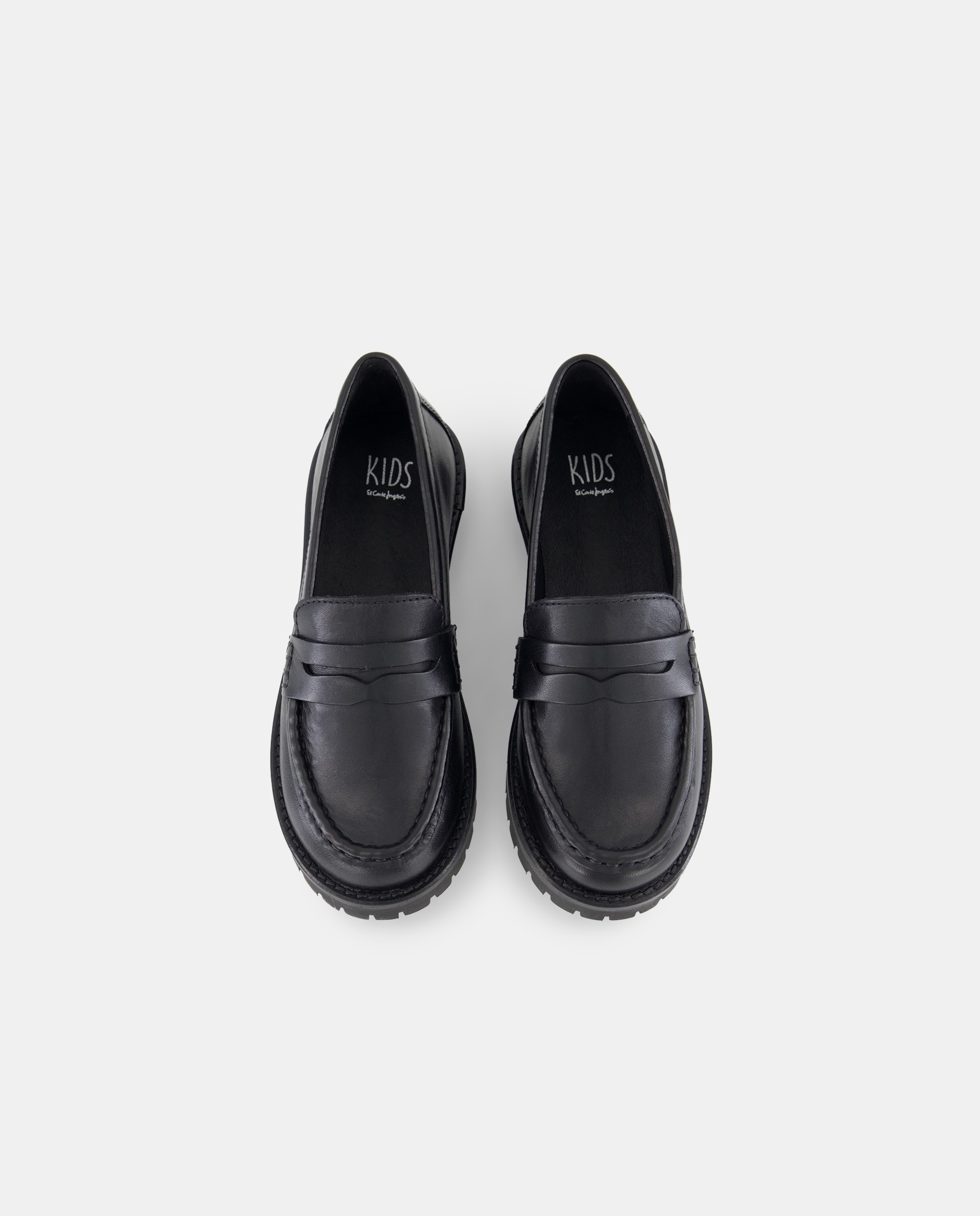 Sapatos de Presilha Escolares em Pele Kids El Corte Inglés Preto-4