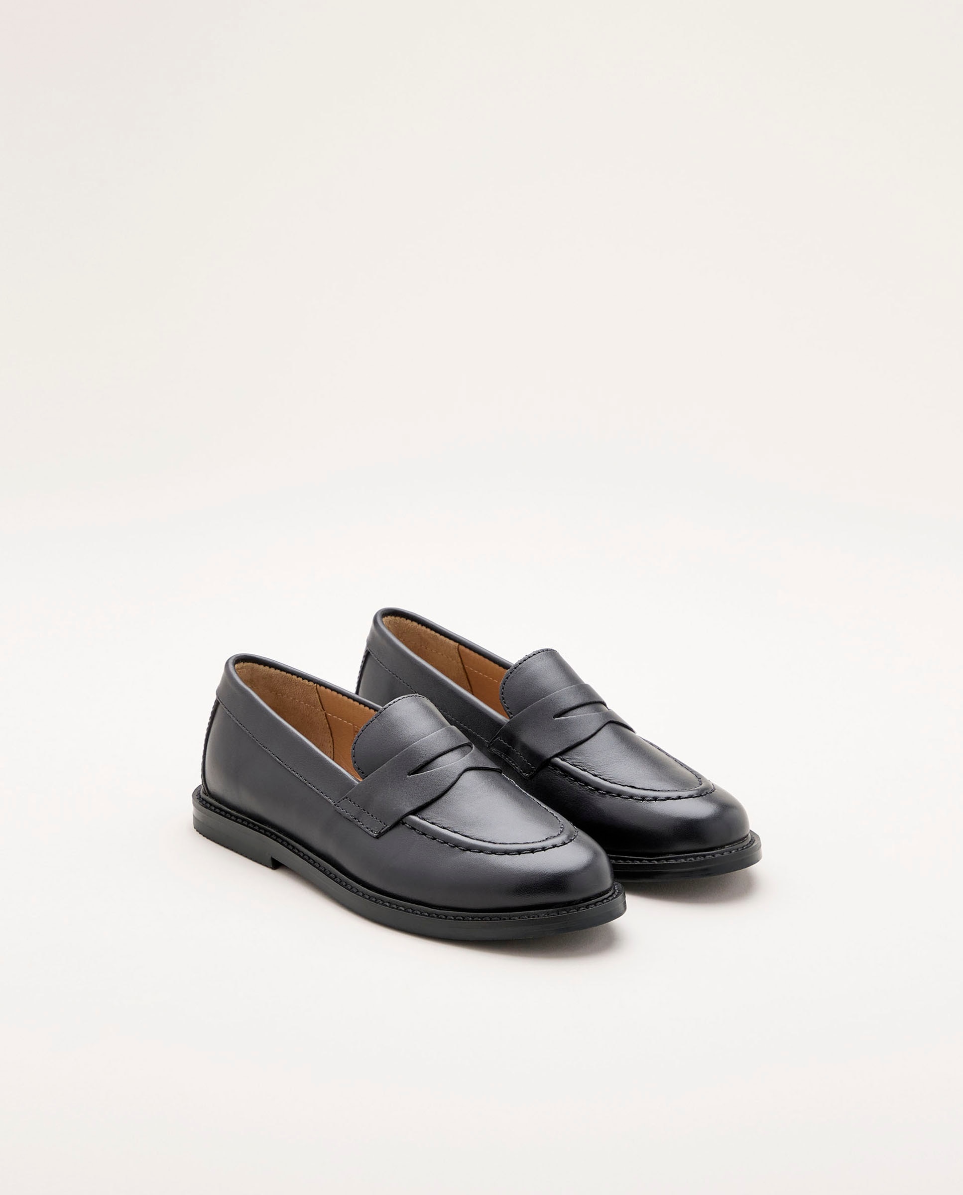 Mocassins em Pele com Travessão Coconut El Corte Inglés Azul-marinho-2