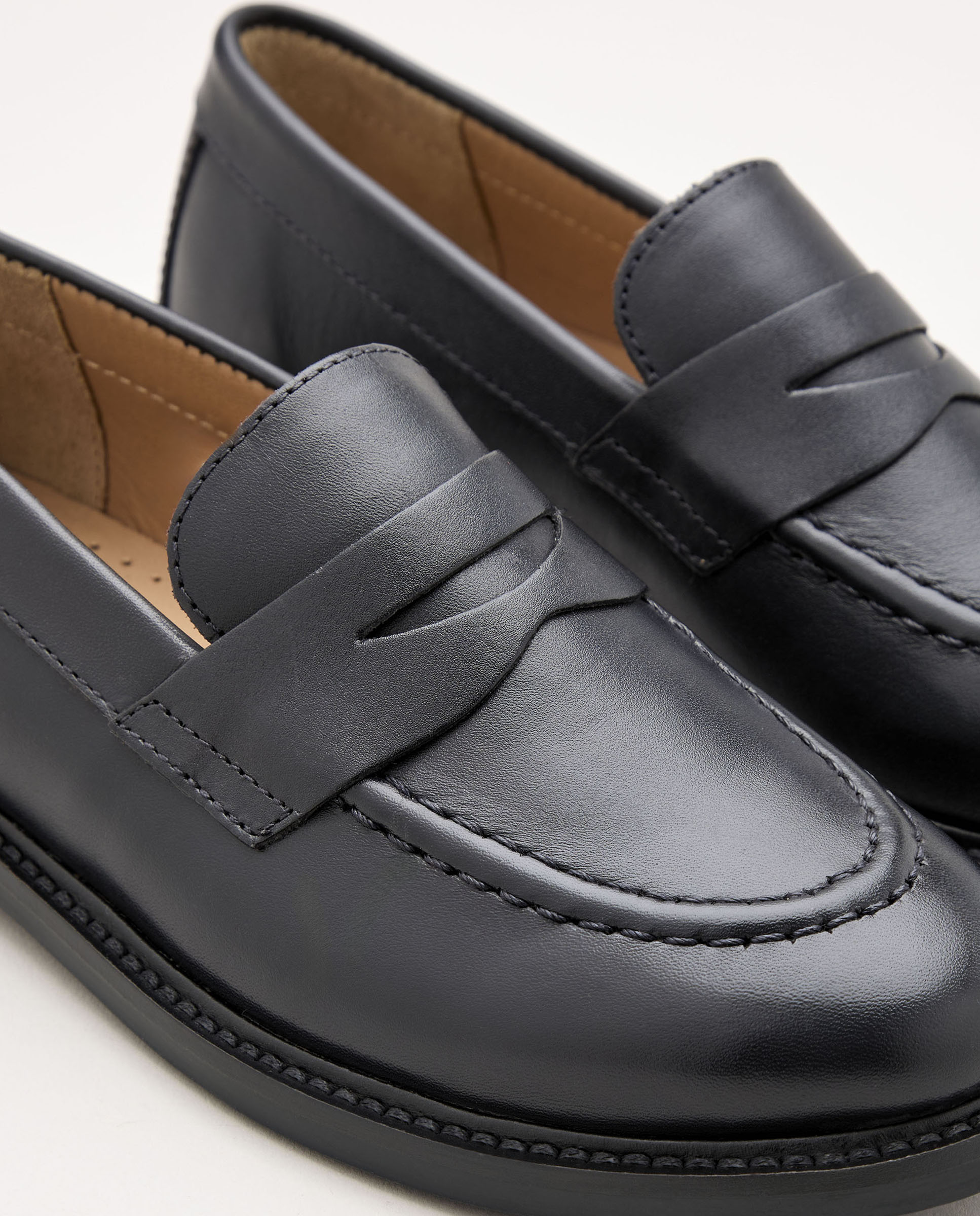 Mocassins em Pele com Travessão Coconut El Corte Inglés Azul-marinho-5