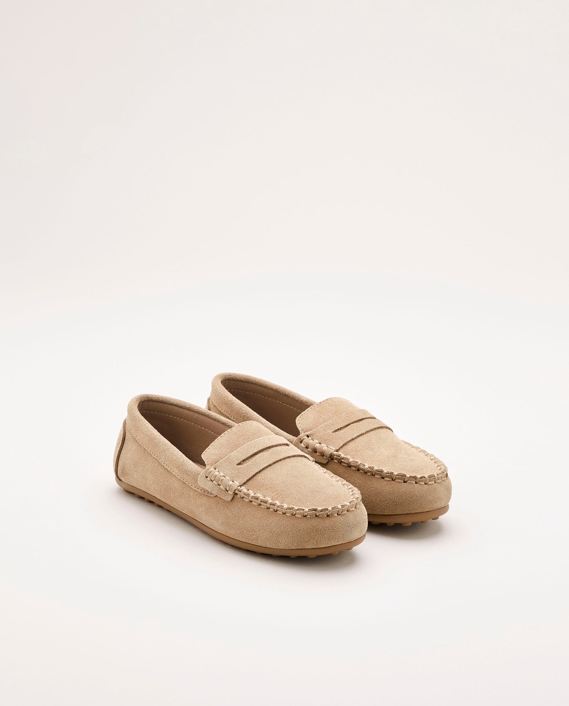 Mocassins de Croute com Travessão Coconut El Corte Inglés Bege-2