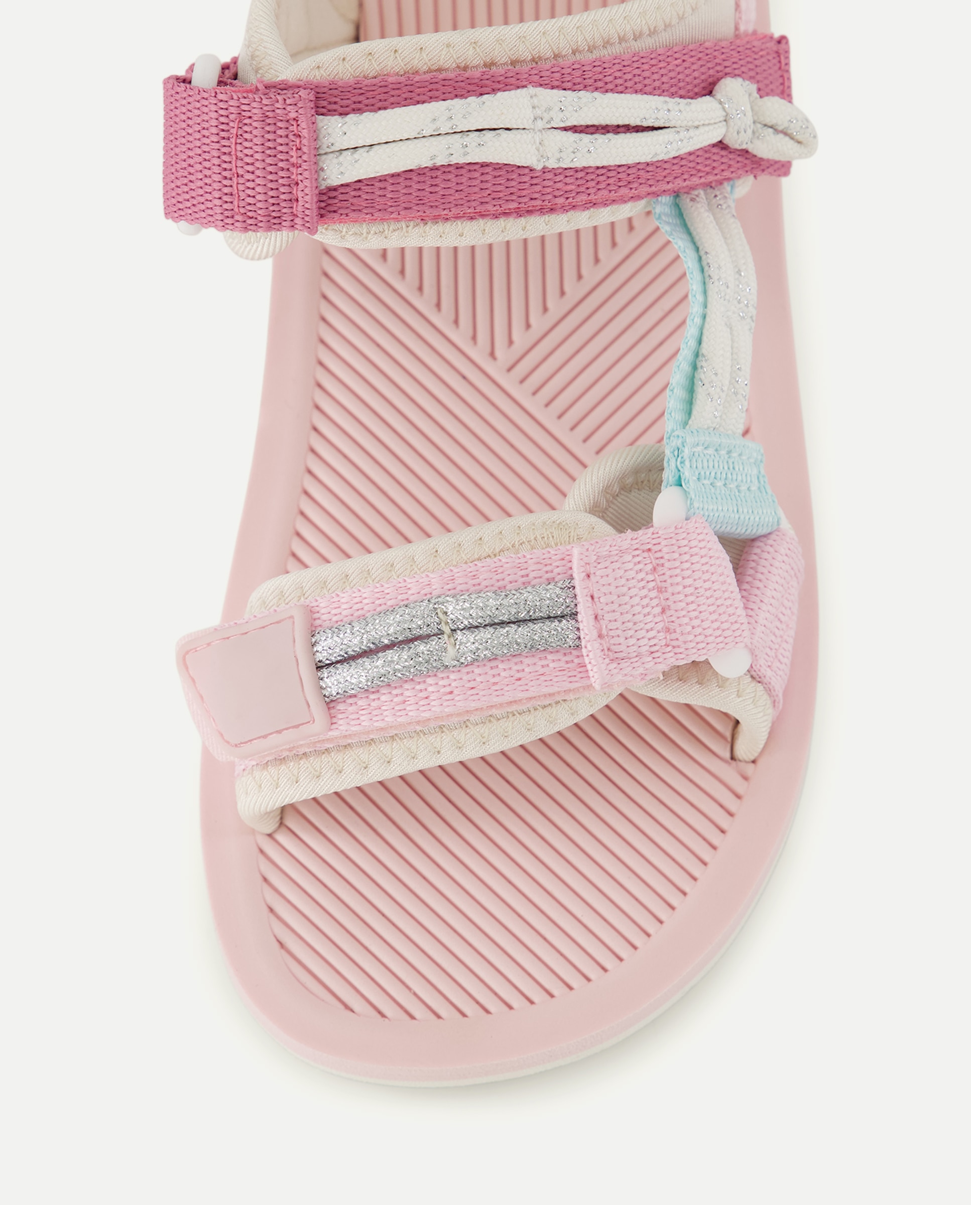 Sandálias com Velcro e Cordas 200 Rosa-5