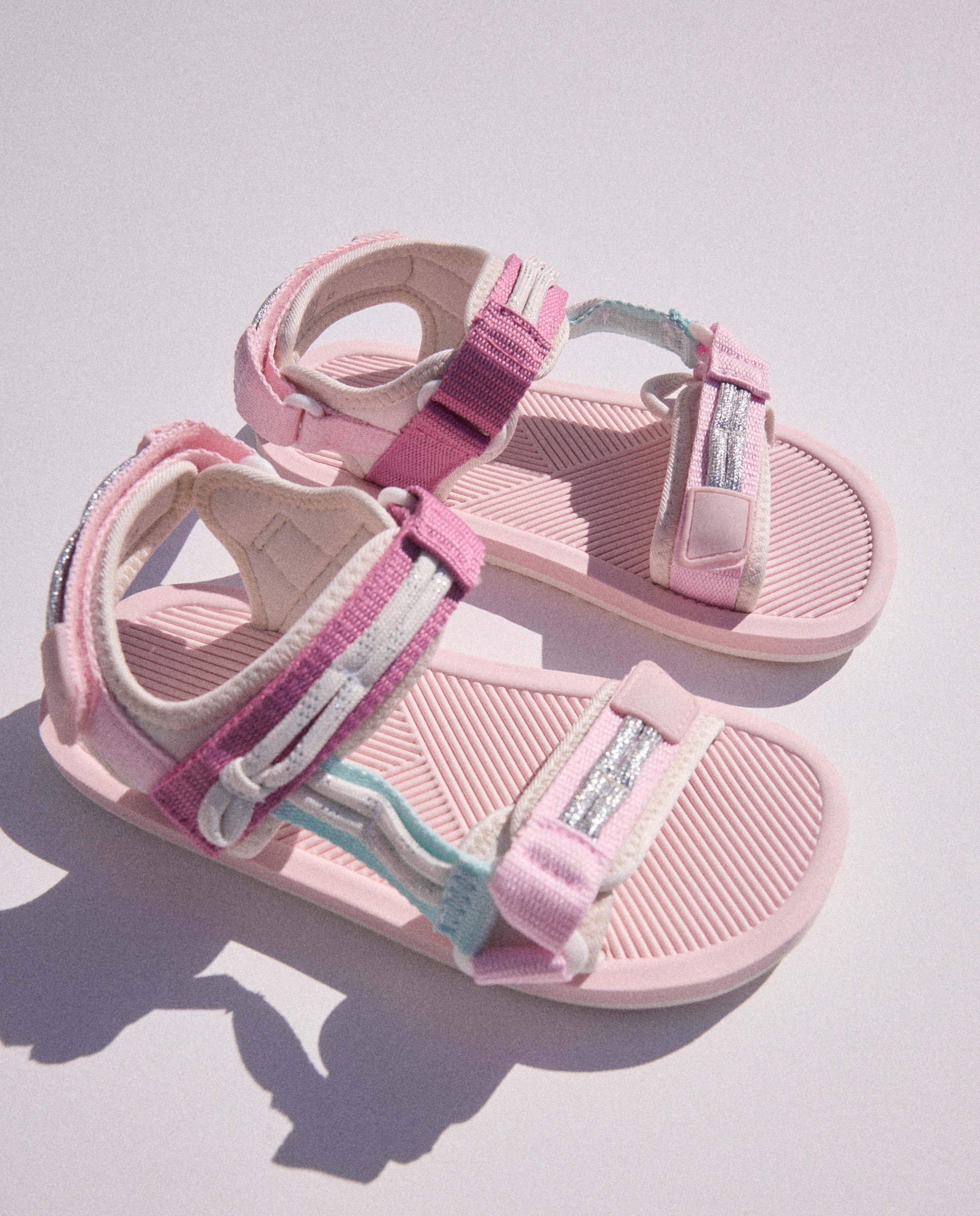 Sandálias com Velcro e Cordas 200 Rosa-6
