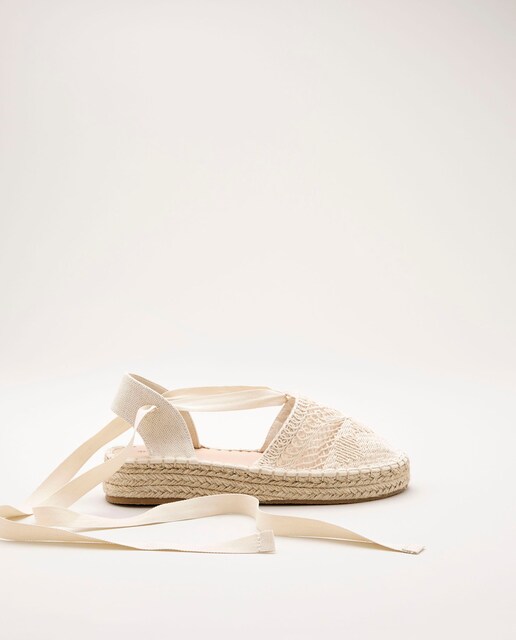 Alpargatas yute crochet cinta lurex cuña de niña