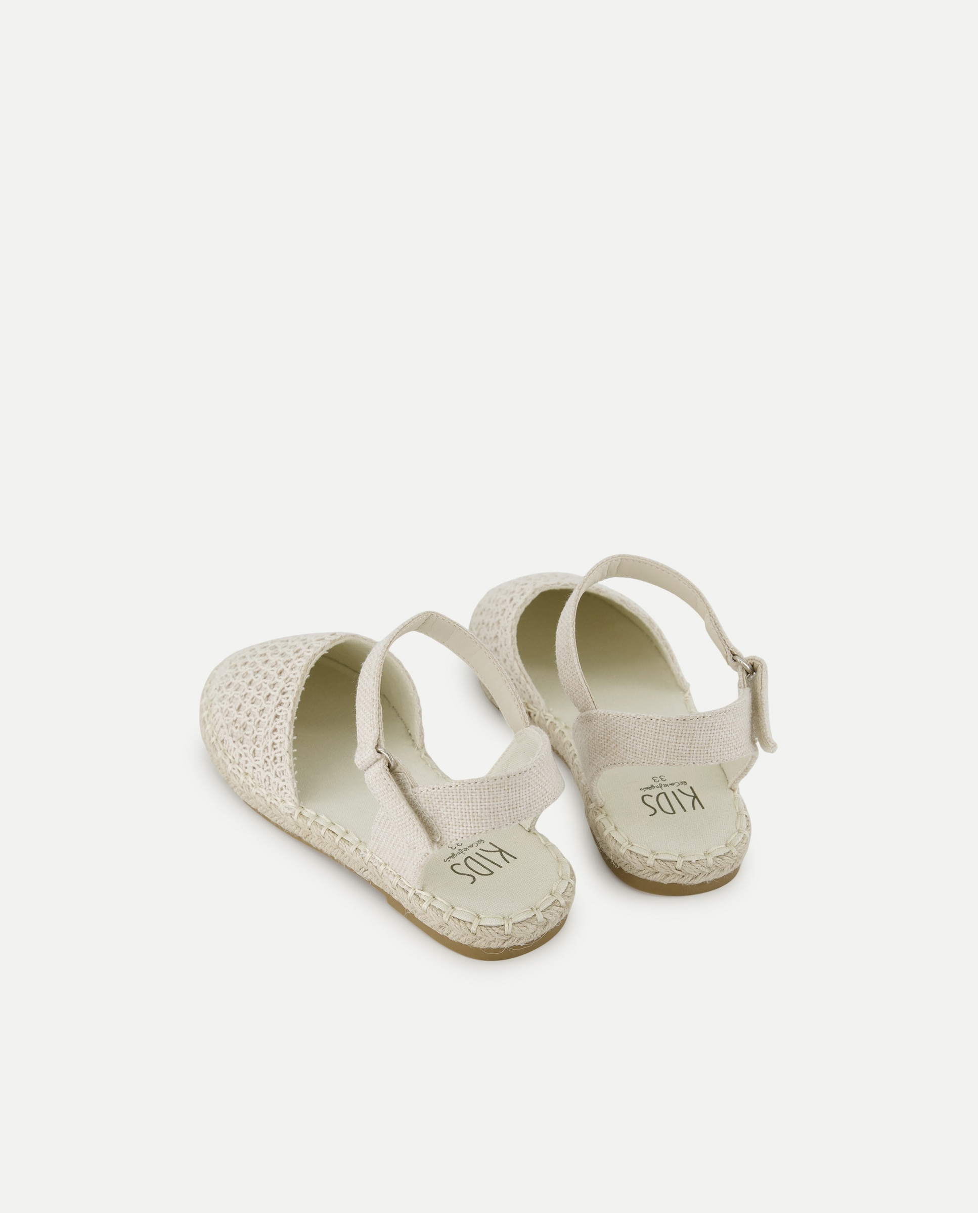 Sandálias de Juta com Crochet Bege-3