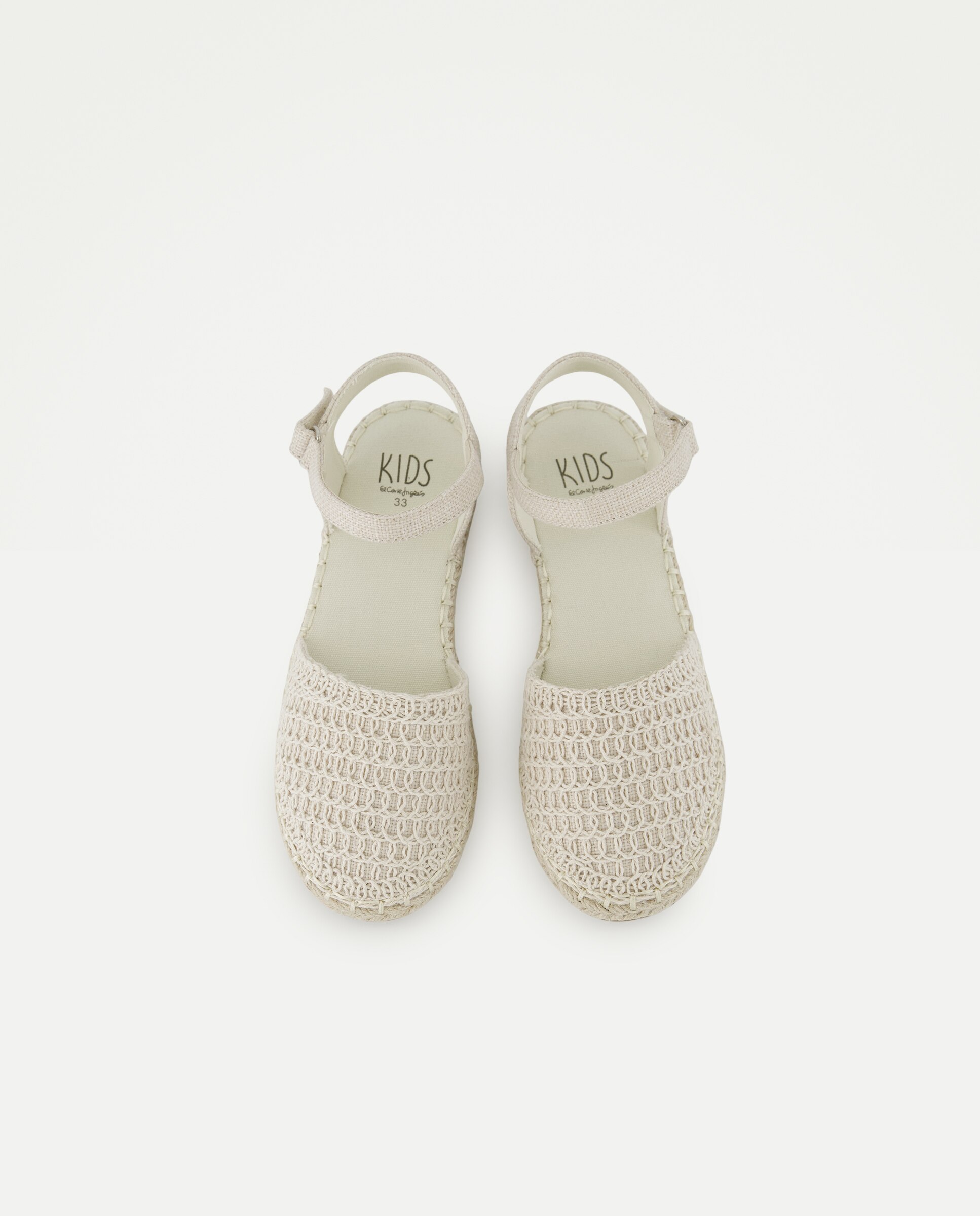 Sandálias de Juta com Crochet Bege-4