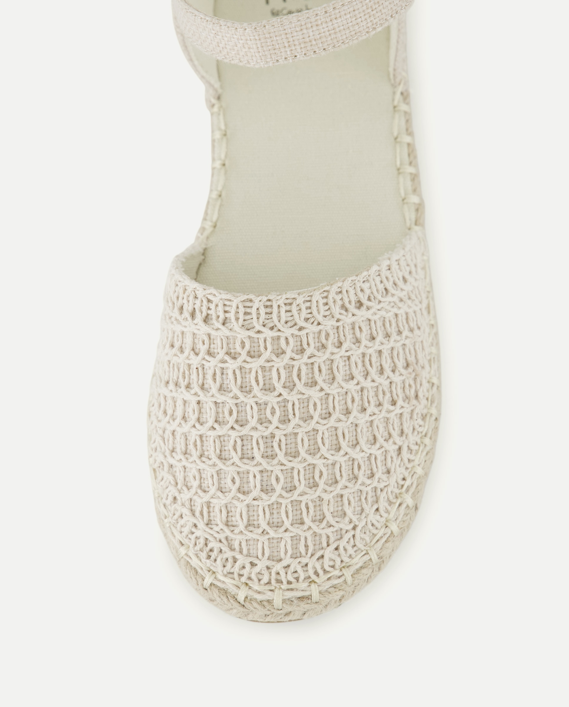 Sandálias de Juta com Crochet Bege-5