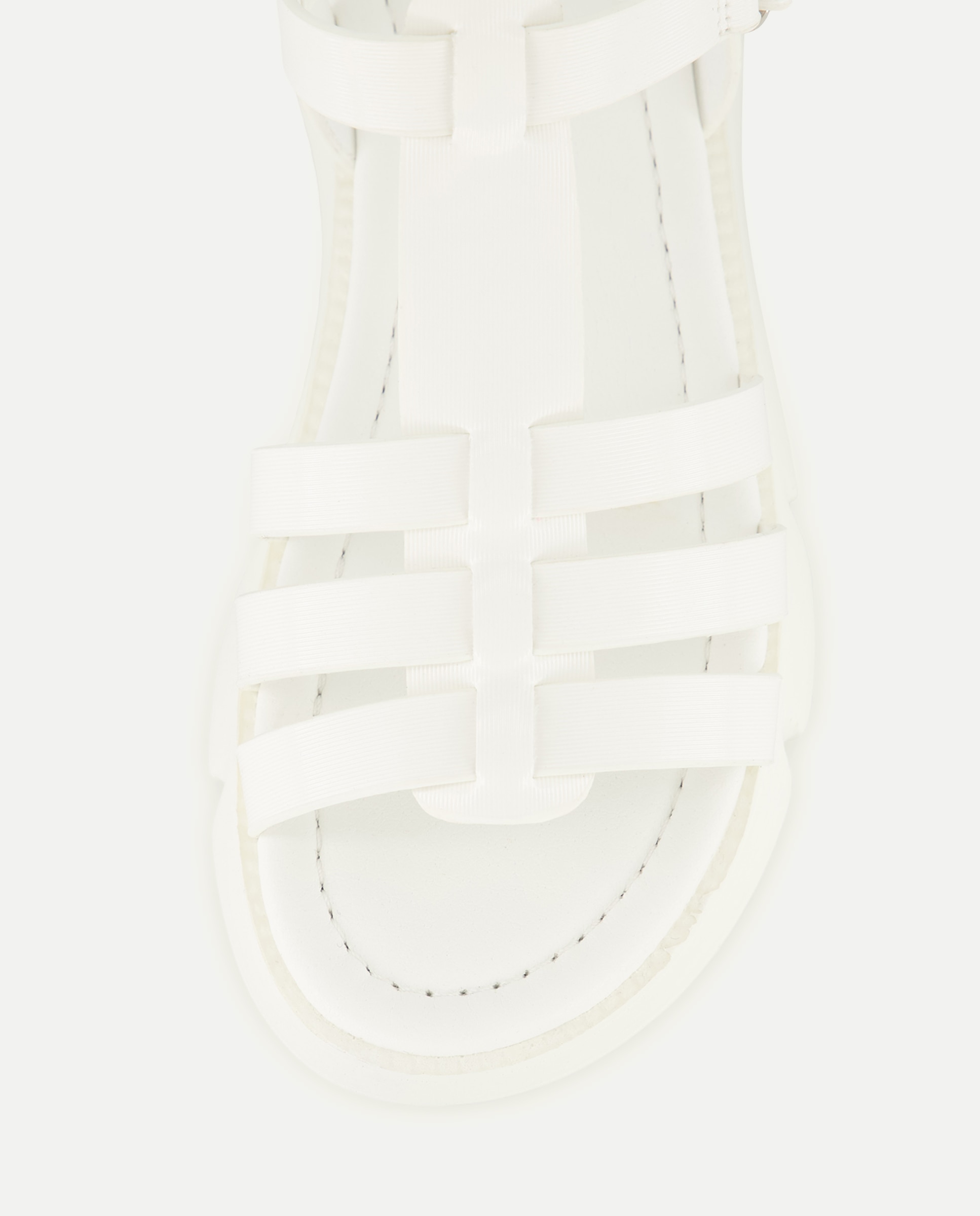 Chinelos com Tiras e Plataforma Branco-5