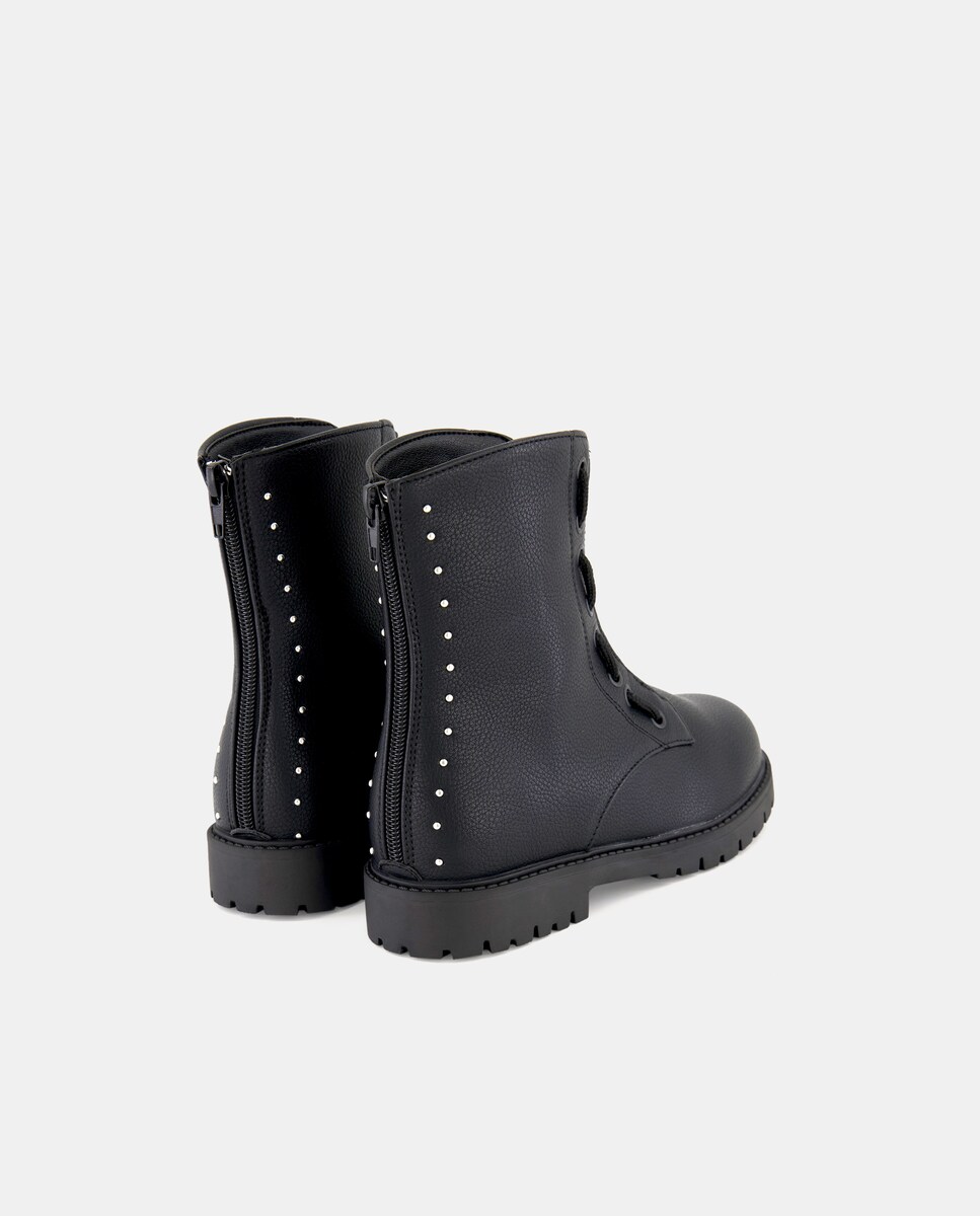 Botas Tipo Combat com Tachas Preto-3