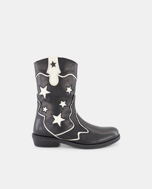Botas cowboy de niña en piel con estrellas