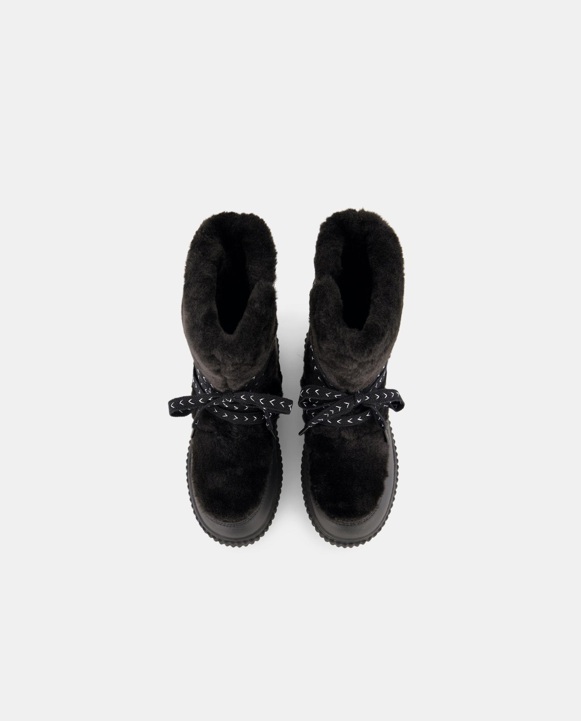 Botas Snow Lisas com Biqueira Redonda Preto-4