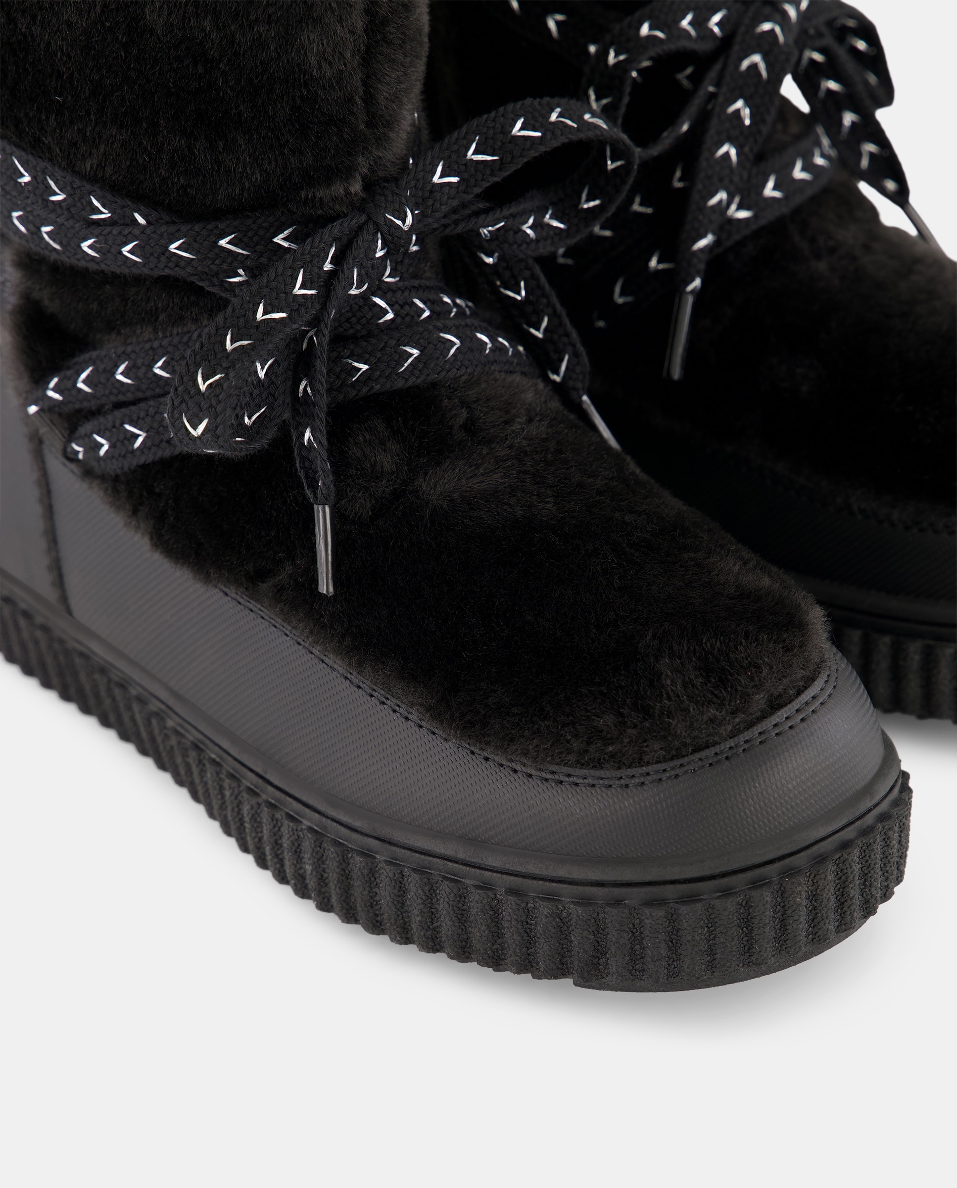 Botas Snow Lisas com Biqueira Redonda Preto-5