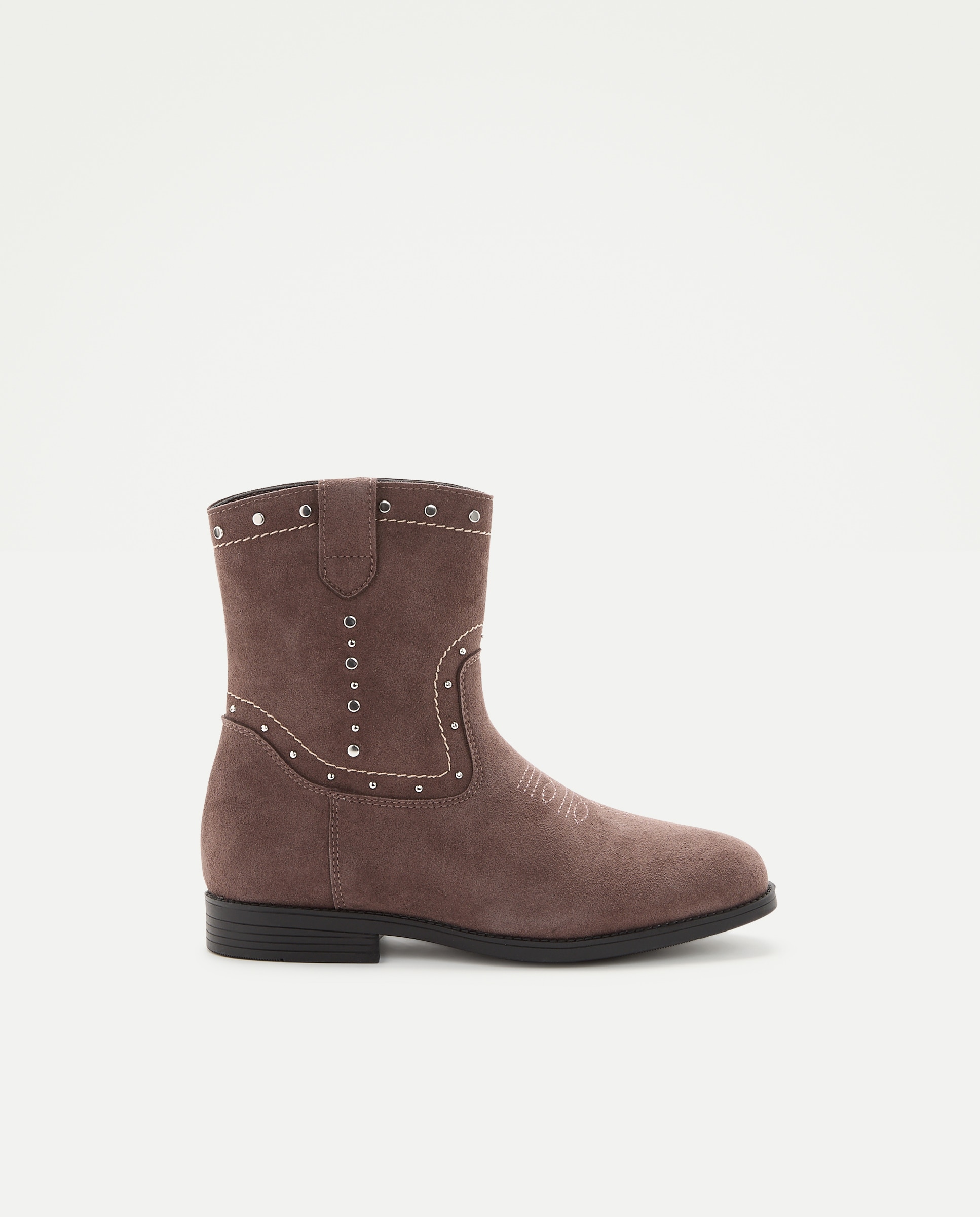 Imagem 0 de Botins Tipo Cowboy em Pele com Tachas