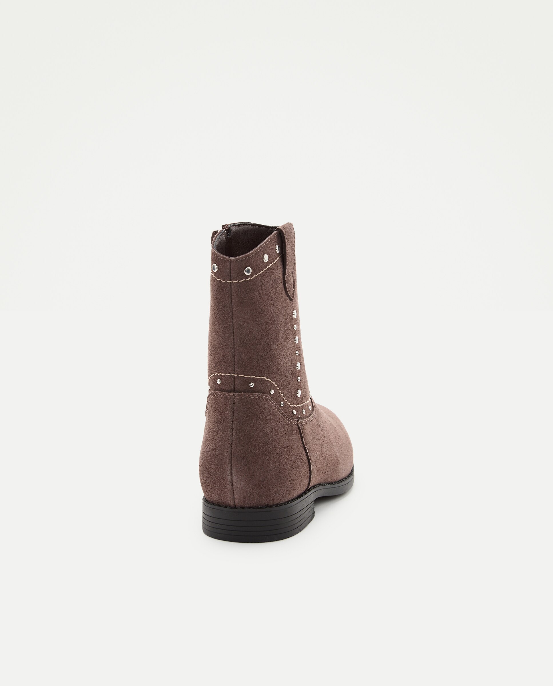 Botins Tipo Cowboy em Pele com Tachas Kids El Corte Inglés Chocolate-3