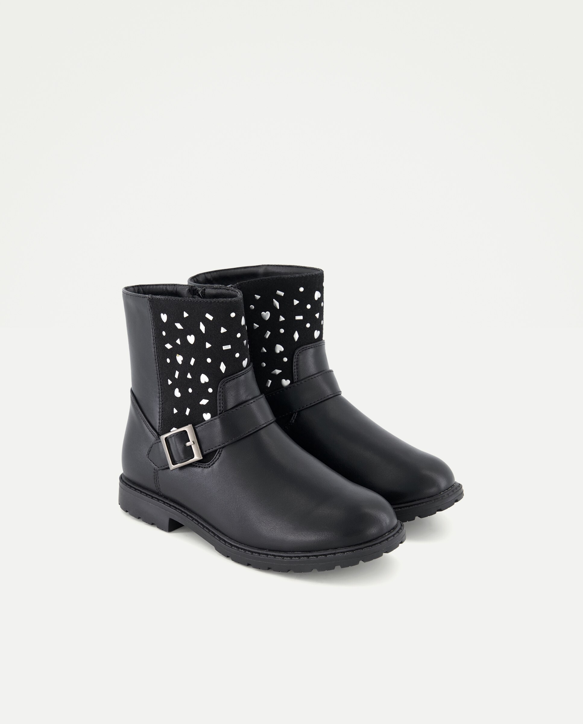 Botas biker de niña con hebillas - Kids El Corte Inglés - Negro Negro-2