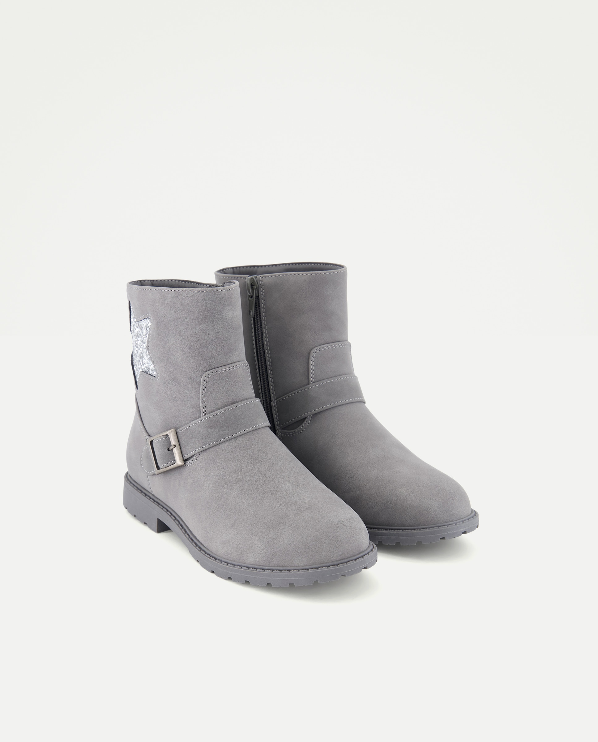 Botas Biker com Fivelas 820 Cinzento Médio-2