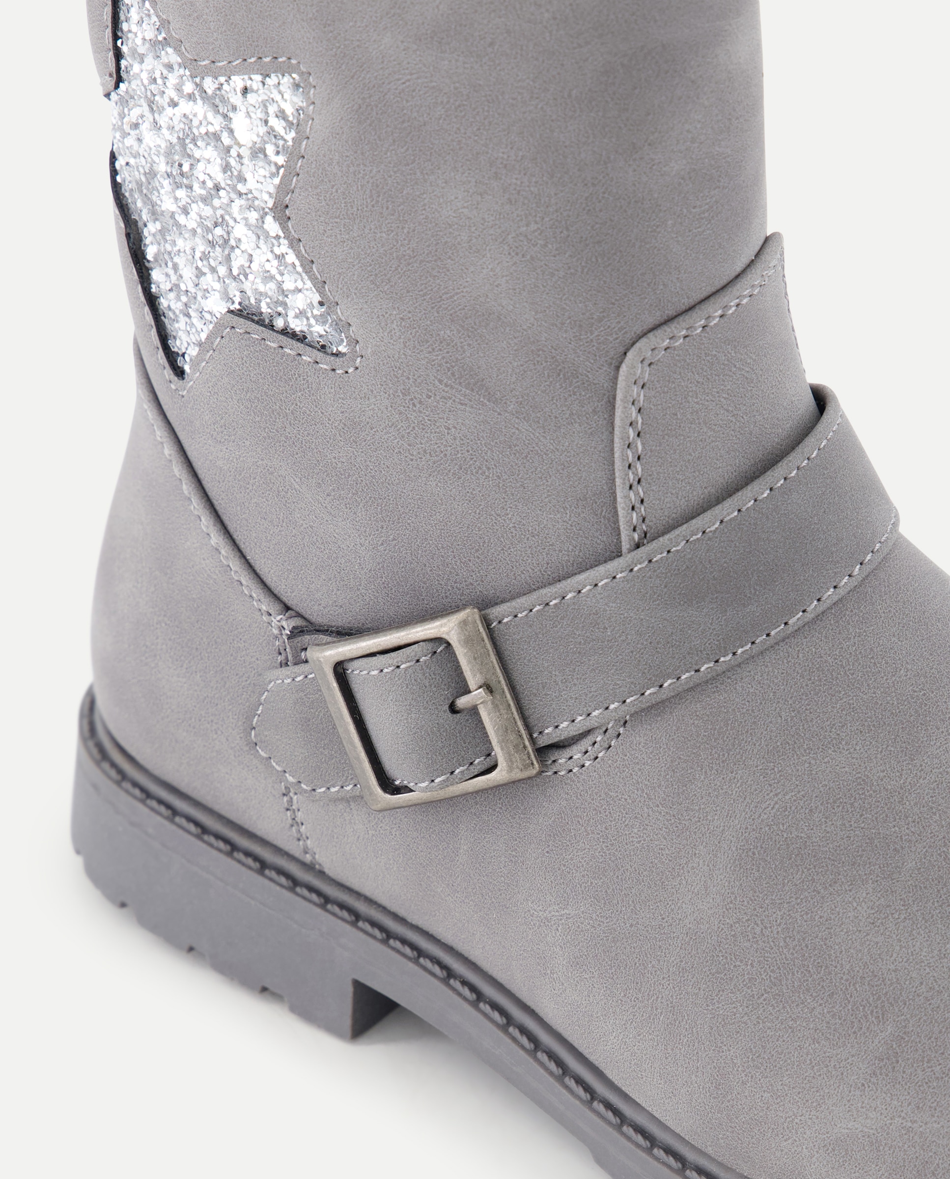 Botas Biker com Fivelas 820 Cinzento Médio-5