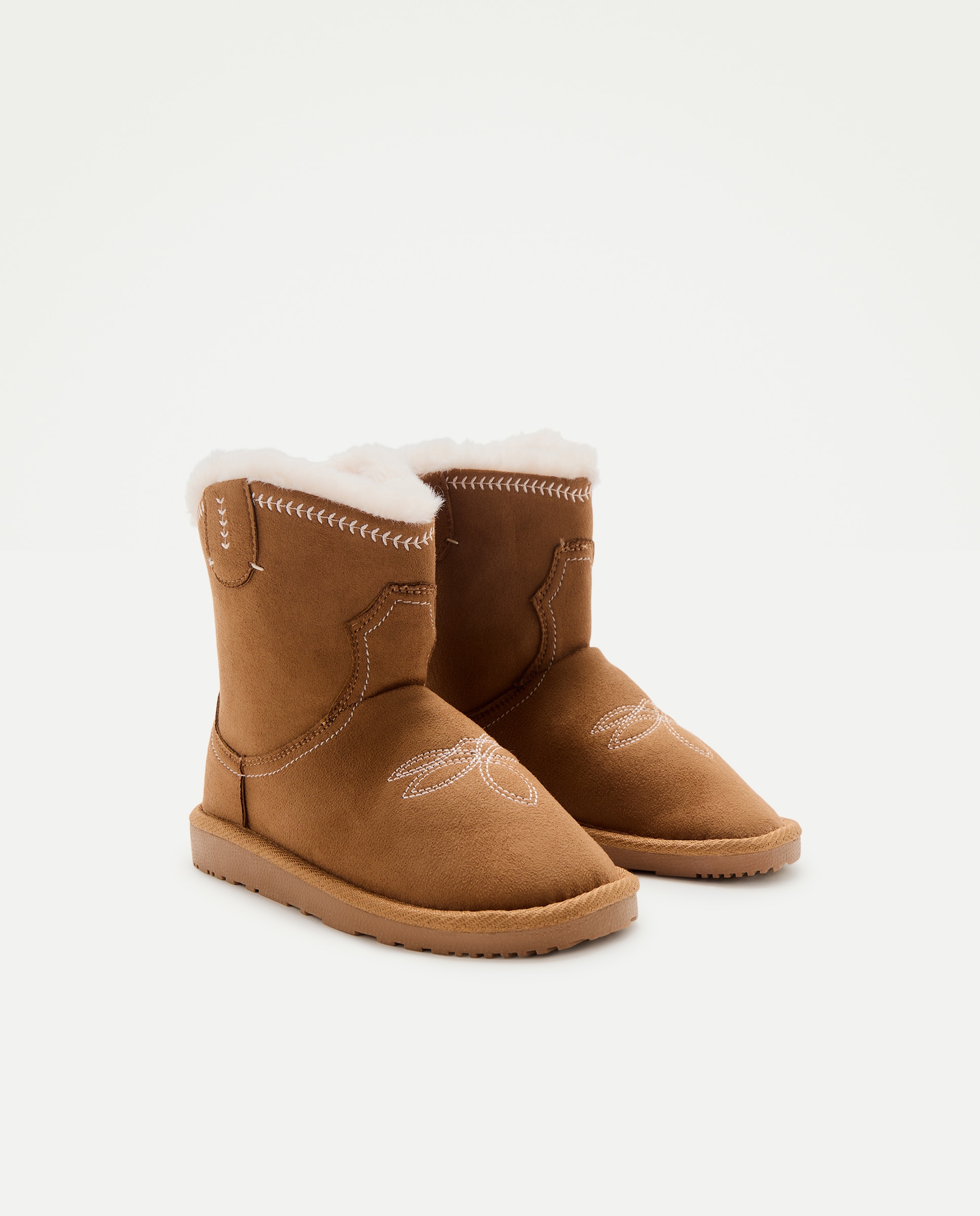 Botas de Neve de Criança com Bordados 730 Camel-2