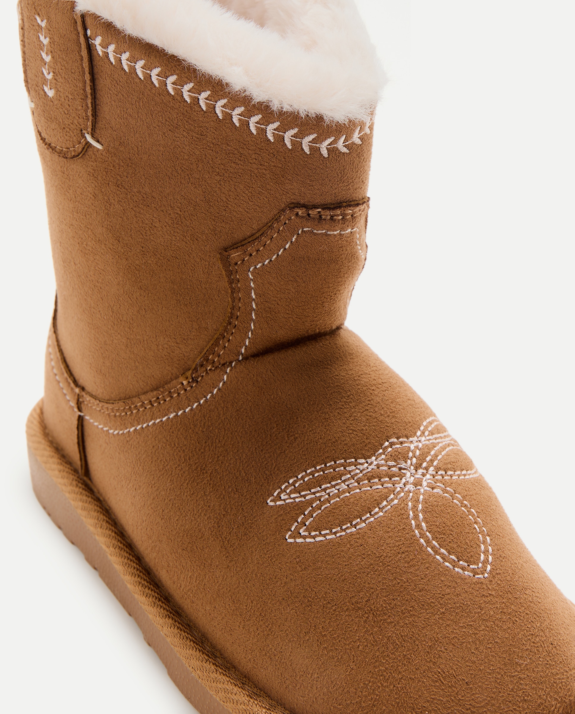 Botas de Neve de Criança com Bordados 730 Camel-5