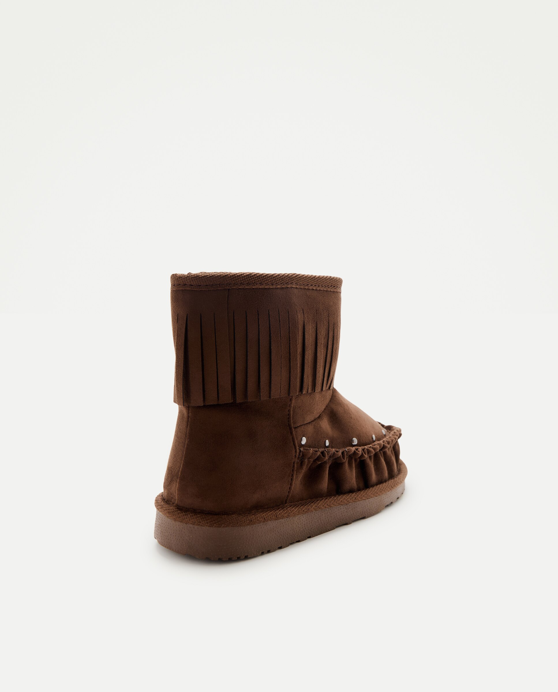Botas com Tachas e Franjas de Criança Castanho-3
