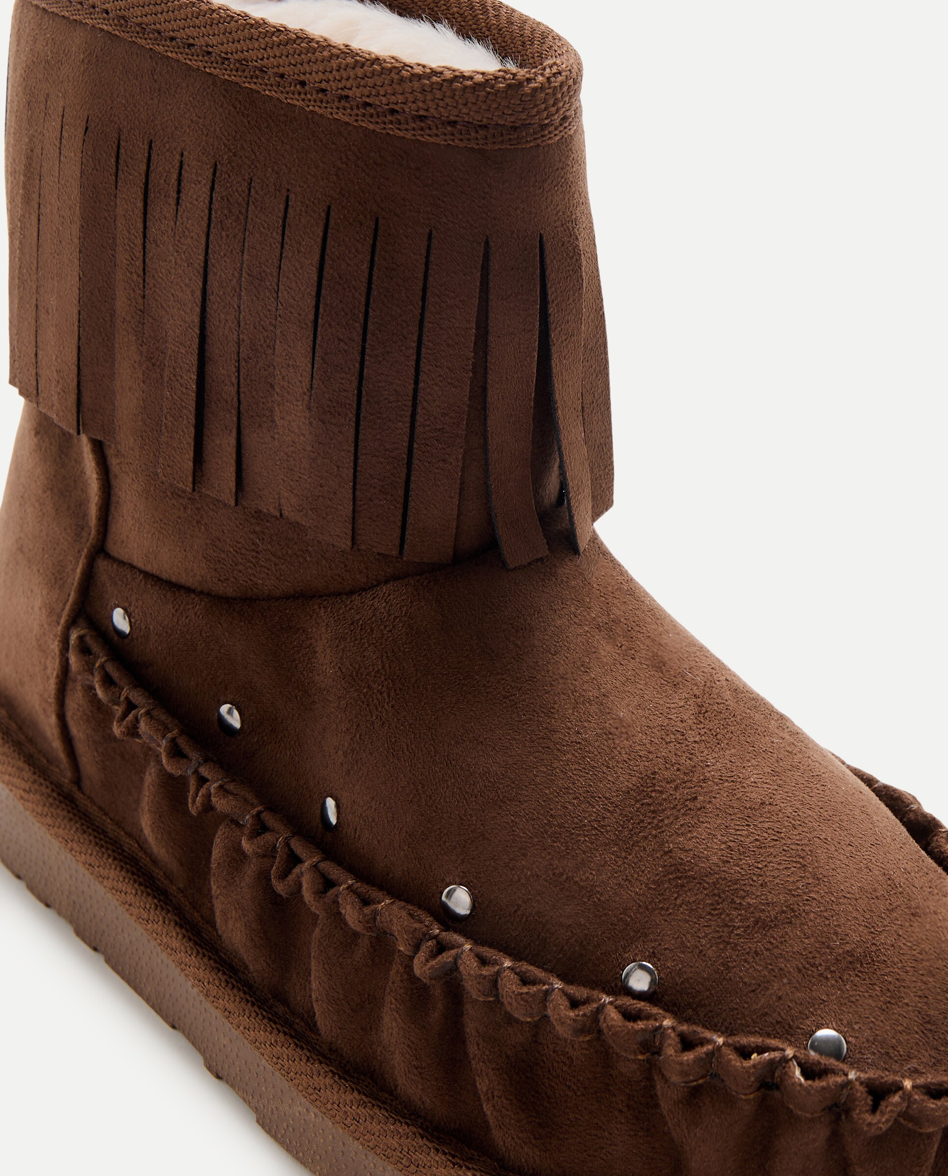 Botas com Tachas e Franjas de Criança Castanho-5
