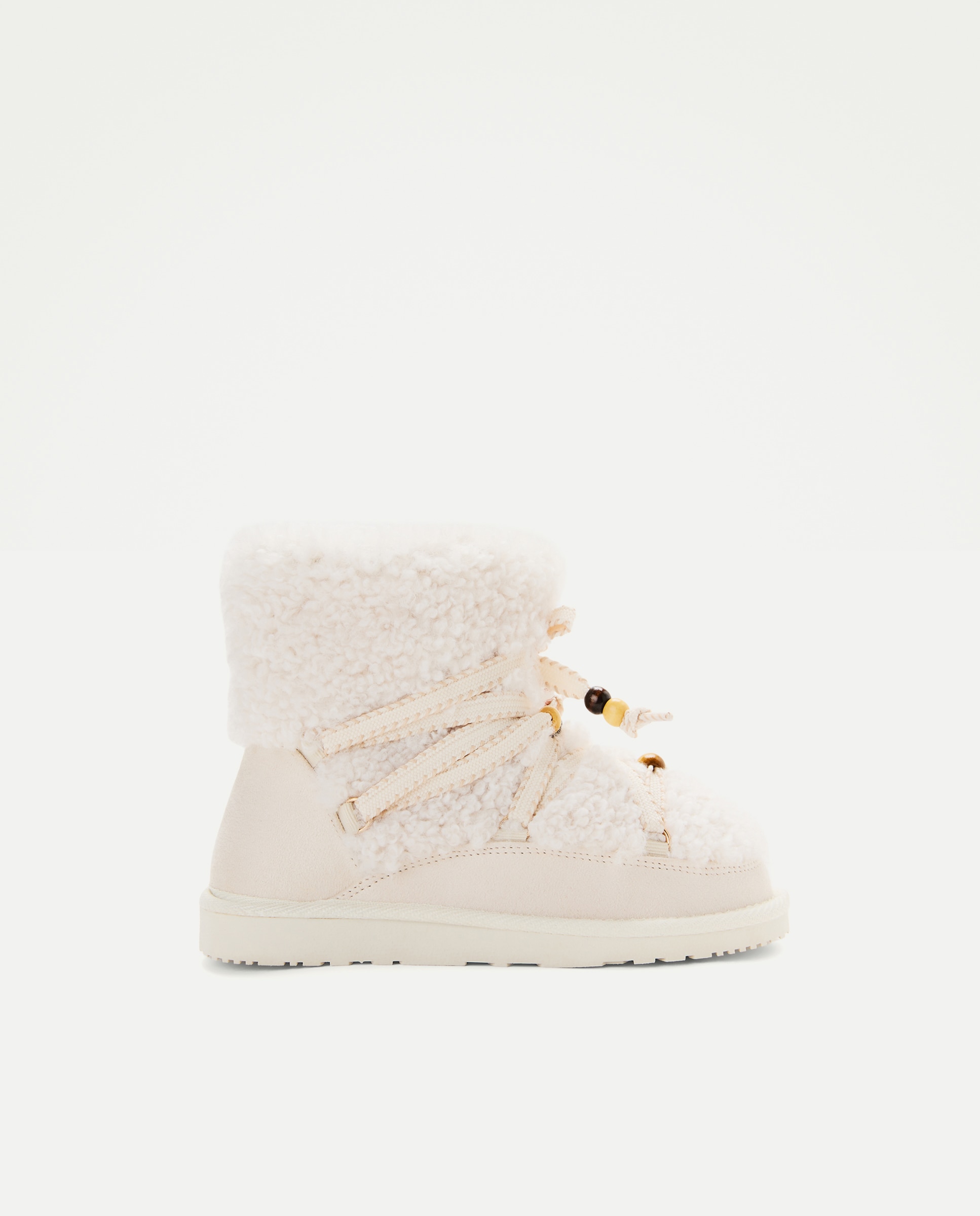 Botas de niña con borreguillo y cordones - Kids El Corte Inglés - Beige Beige-1