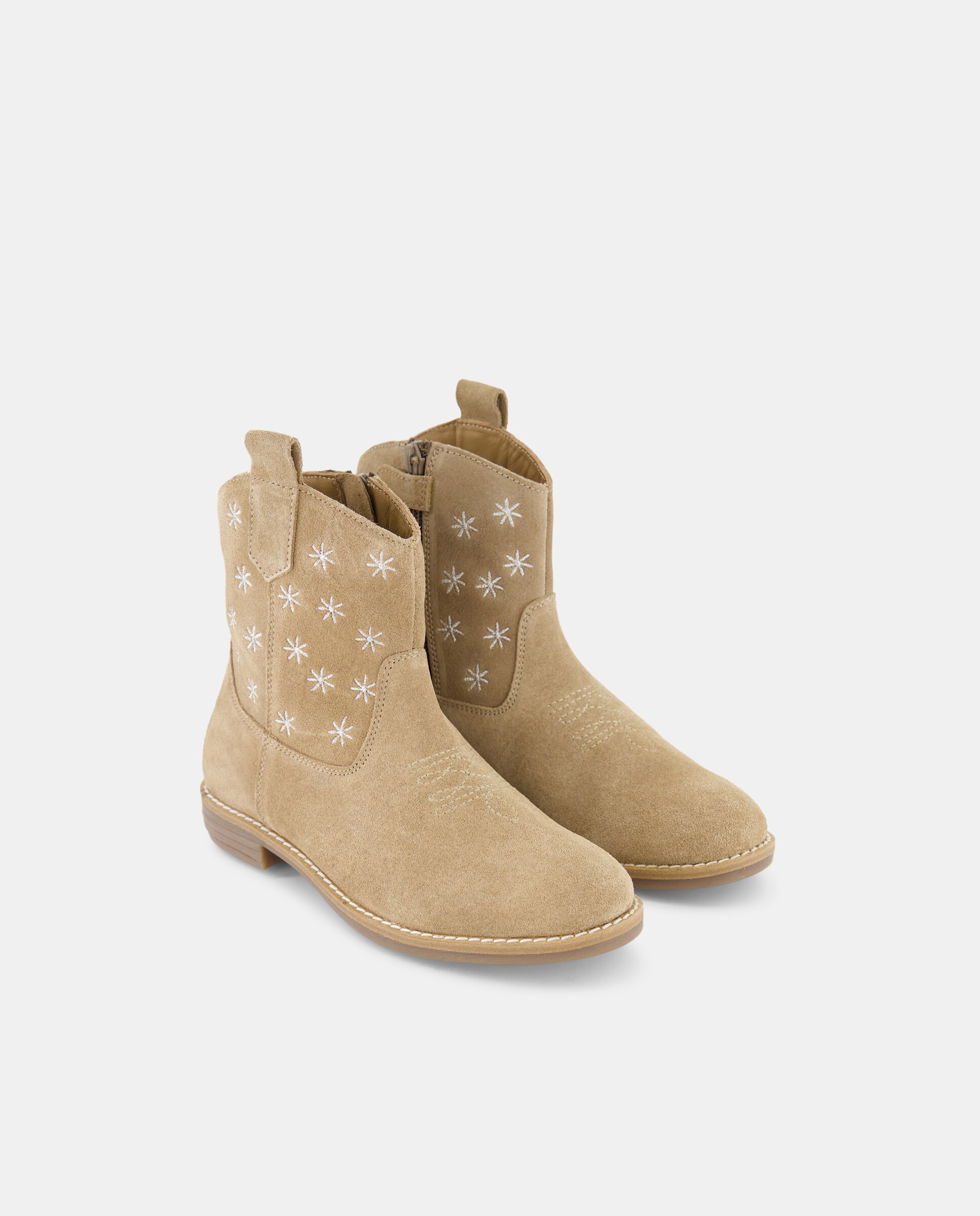 Botins de Cowboy em Croute com Corações Vison Claro-2
