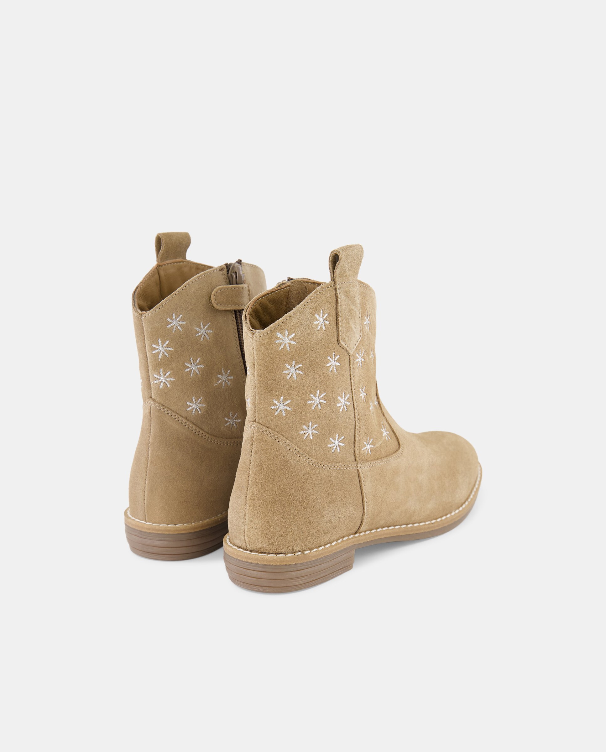 Botins de Cowboy em Croute com Corações Vison Claro-3