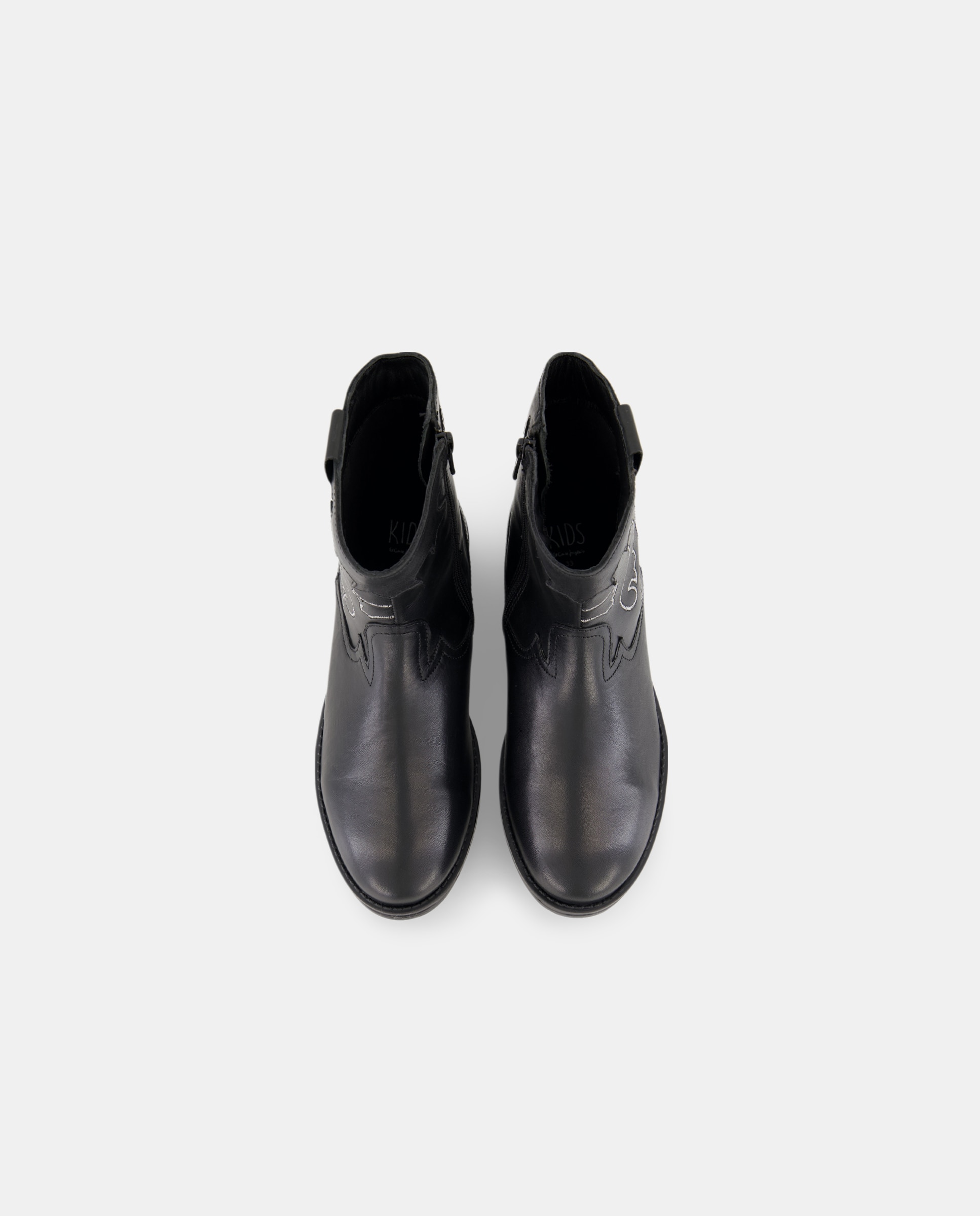 Botins de Cowboy em Pele com Bordados Preto-4