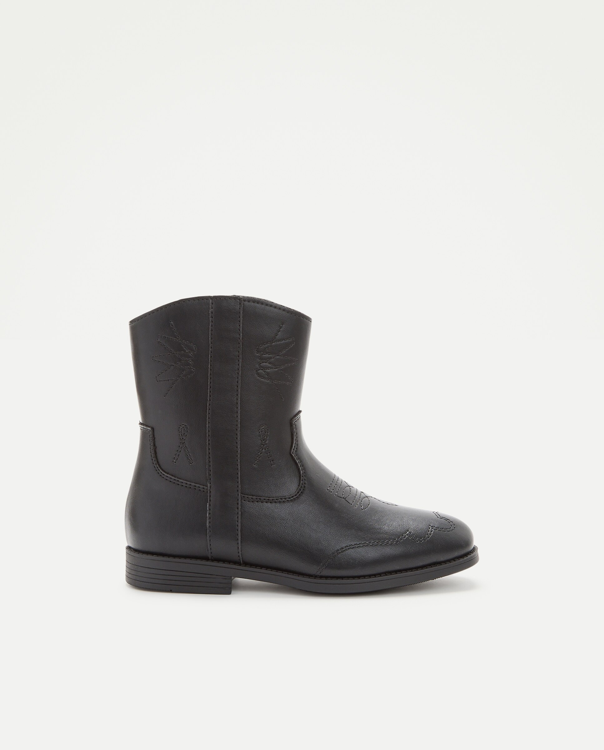 Imagem 0 de Botins Tipo Cowboy em Pele com Bordados