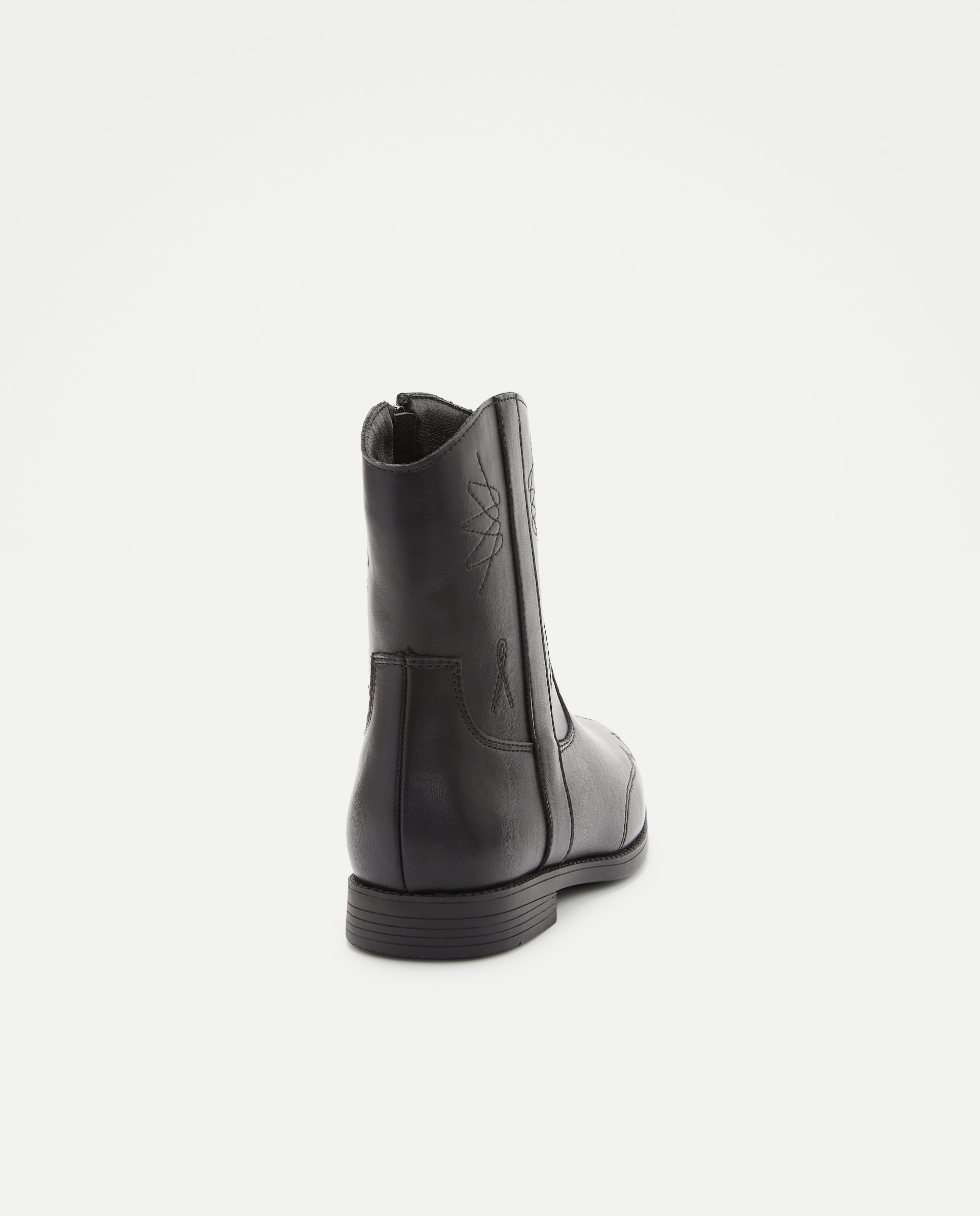 Botins Tipo Cowboy em Pele com Bordados Kids El Corte Inglés Preto-3