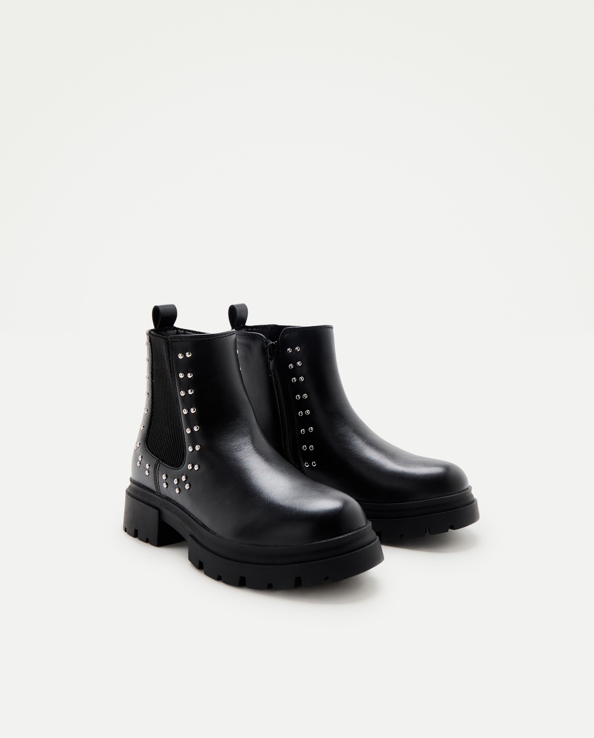 Botines chelsea de niña con tachas - Kids El Corte Inglés - Negro Negro-2