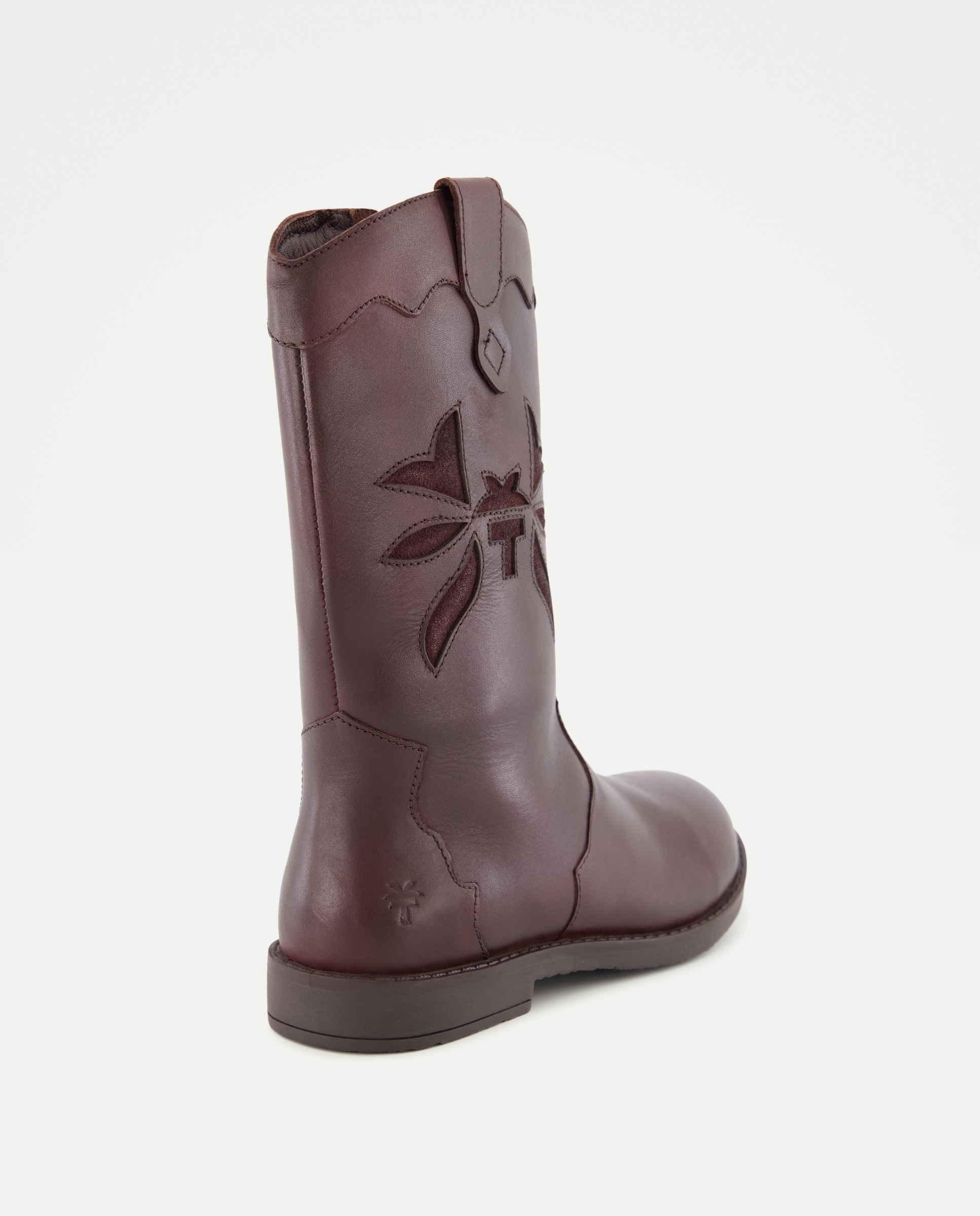 Botins Estilo Cowboy em Pele Coconut El Corte Inglés Bordeaux-3