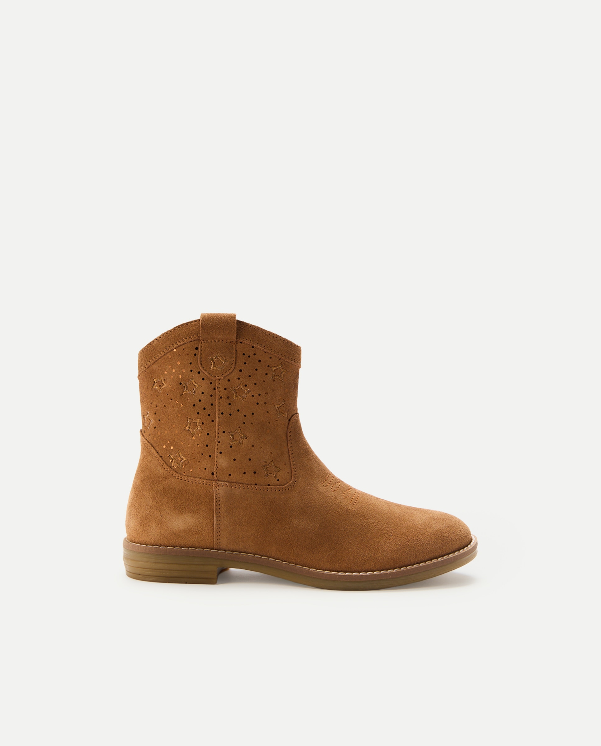 Botines de bebé estilo cowboy de serraje bordado - Kids El Corte Inglés - Marrón Marrón-1
