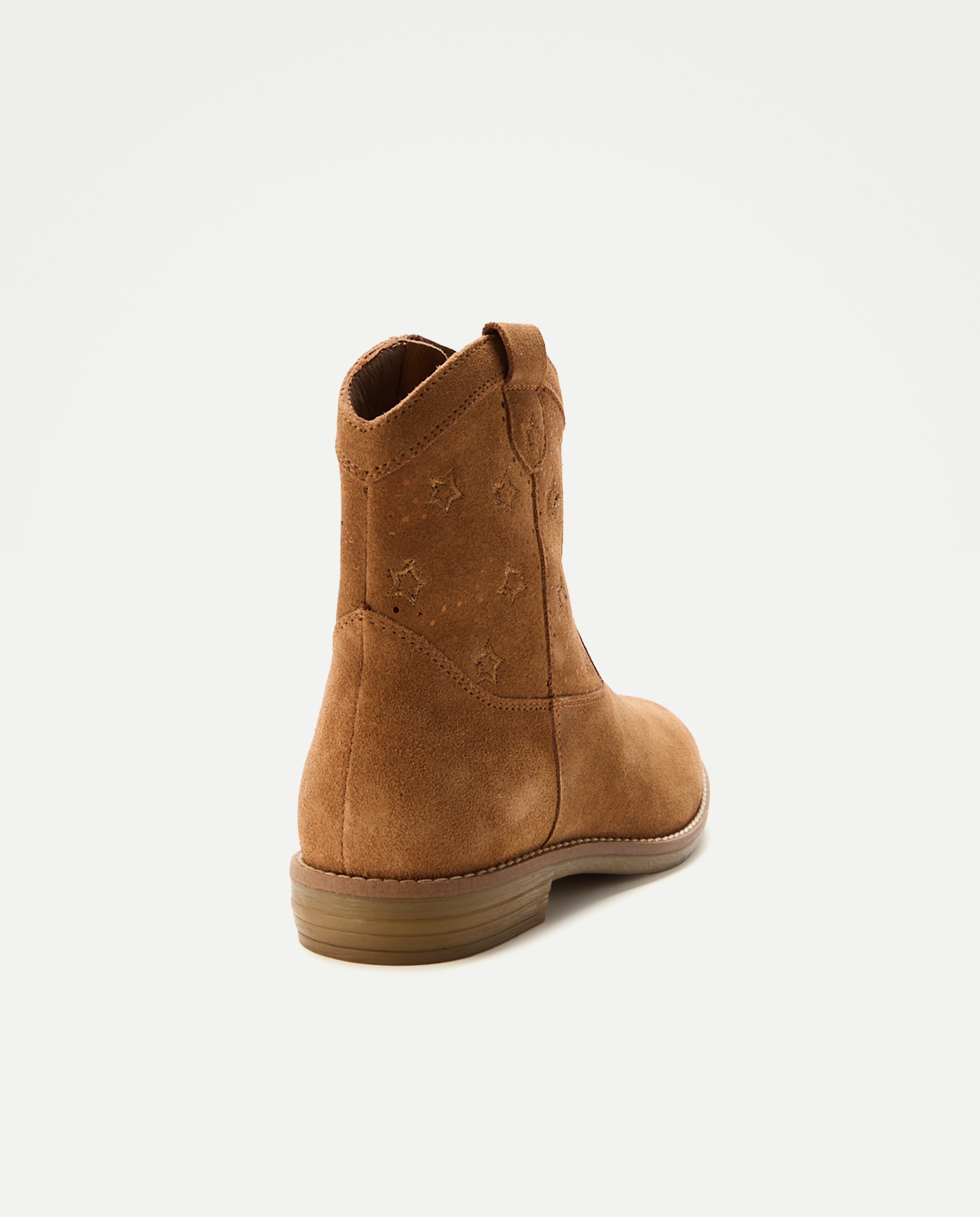 Botines de bebé estilo cowboy de serraje bordado - Kids El Corte Inglés - Marrón Marrón-3