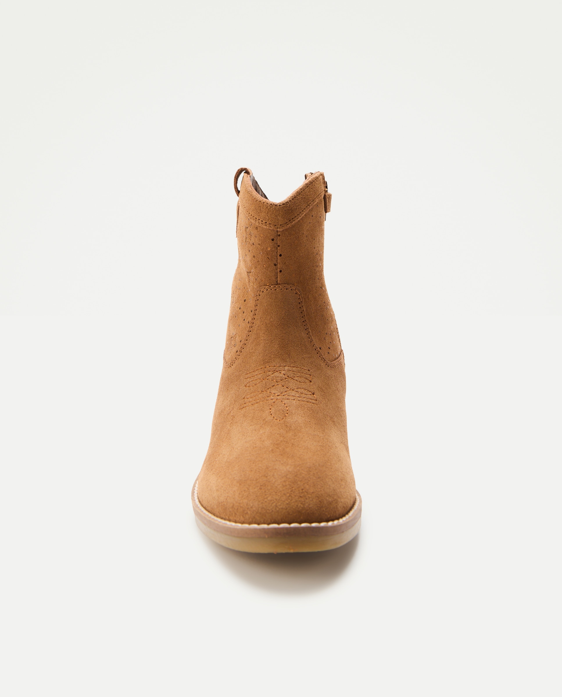 Botines de bebé estilo cowboy de serraje bordado - Kids El Corte Inglés - Marrón Marrón-4