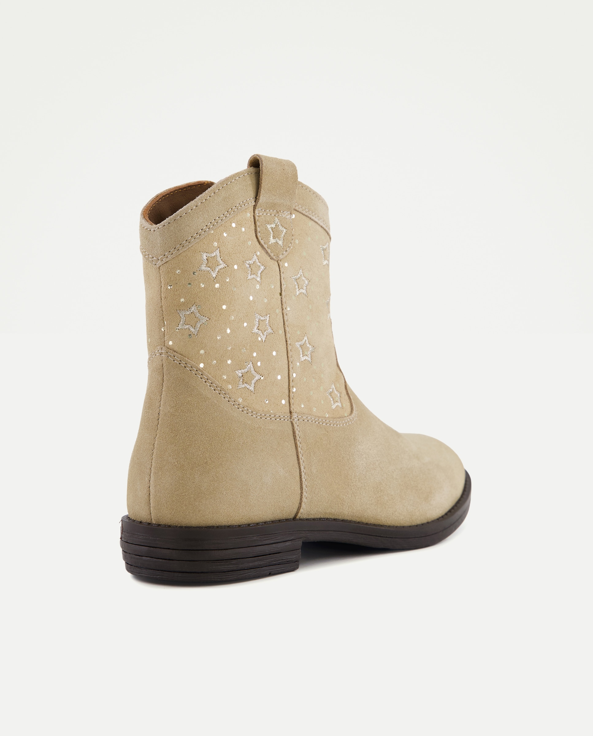 Botins de Bebé Estilo Cowboy de Croute com Bordado Kids El Corte Inglés Vison Claro-3