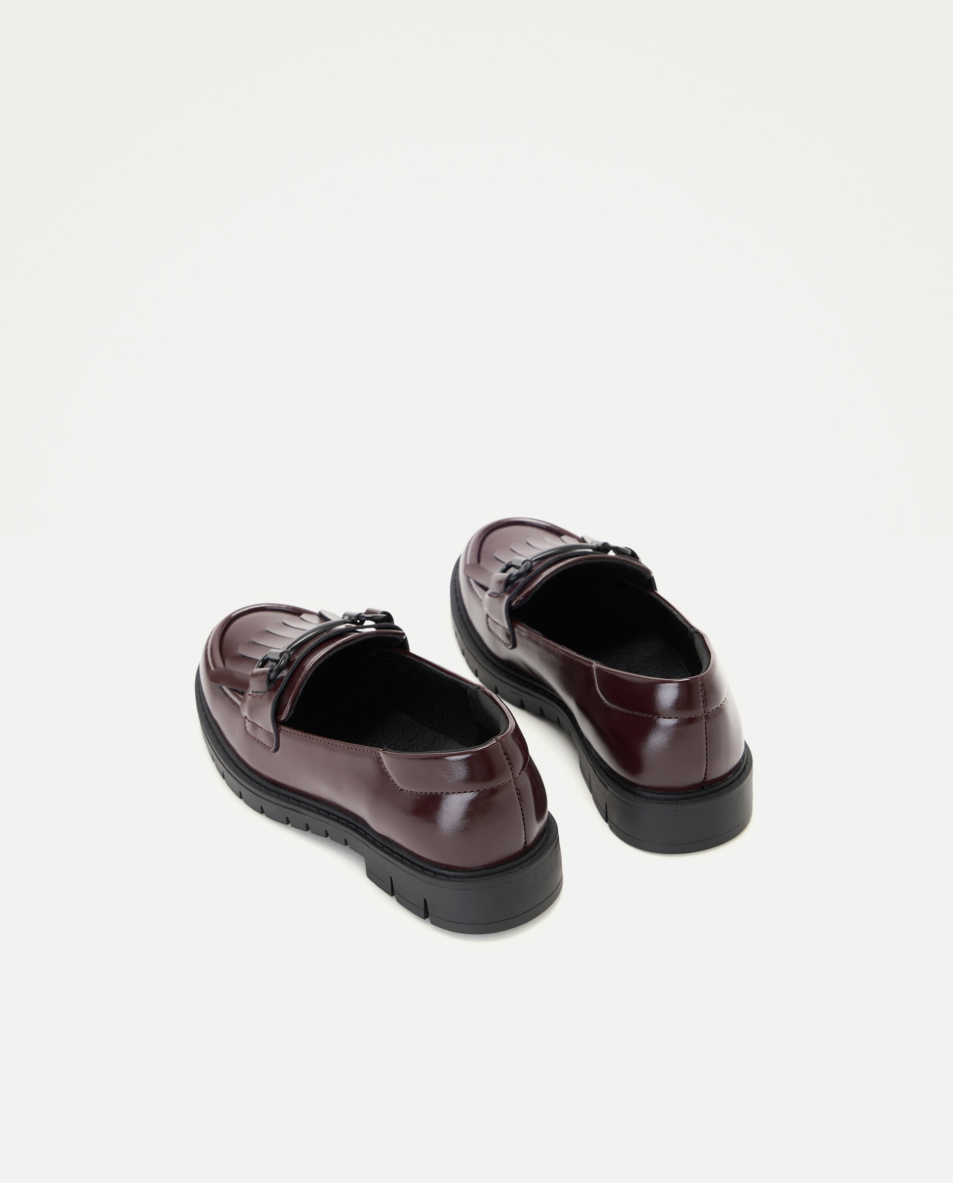 Mocassins com Travessão e Adorno de Franjas Kids El Corte Inglés Bordeaux-3