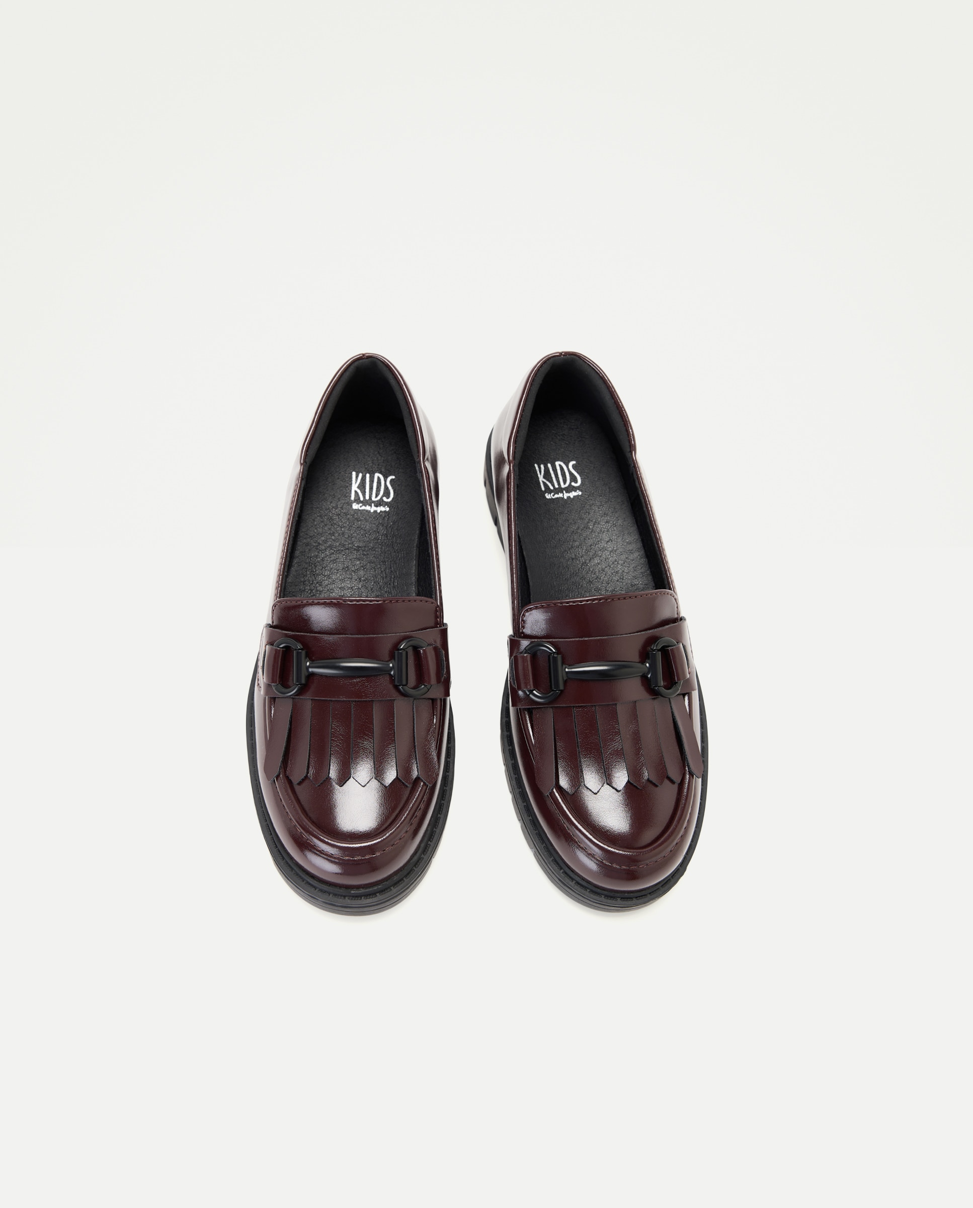 Mocassins com Travessão e Adorno de Franjas Kids El Corte Inglés Bordeaux-4