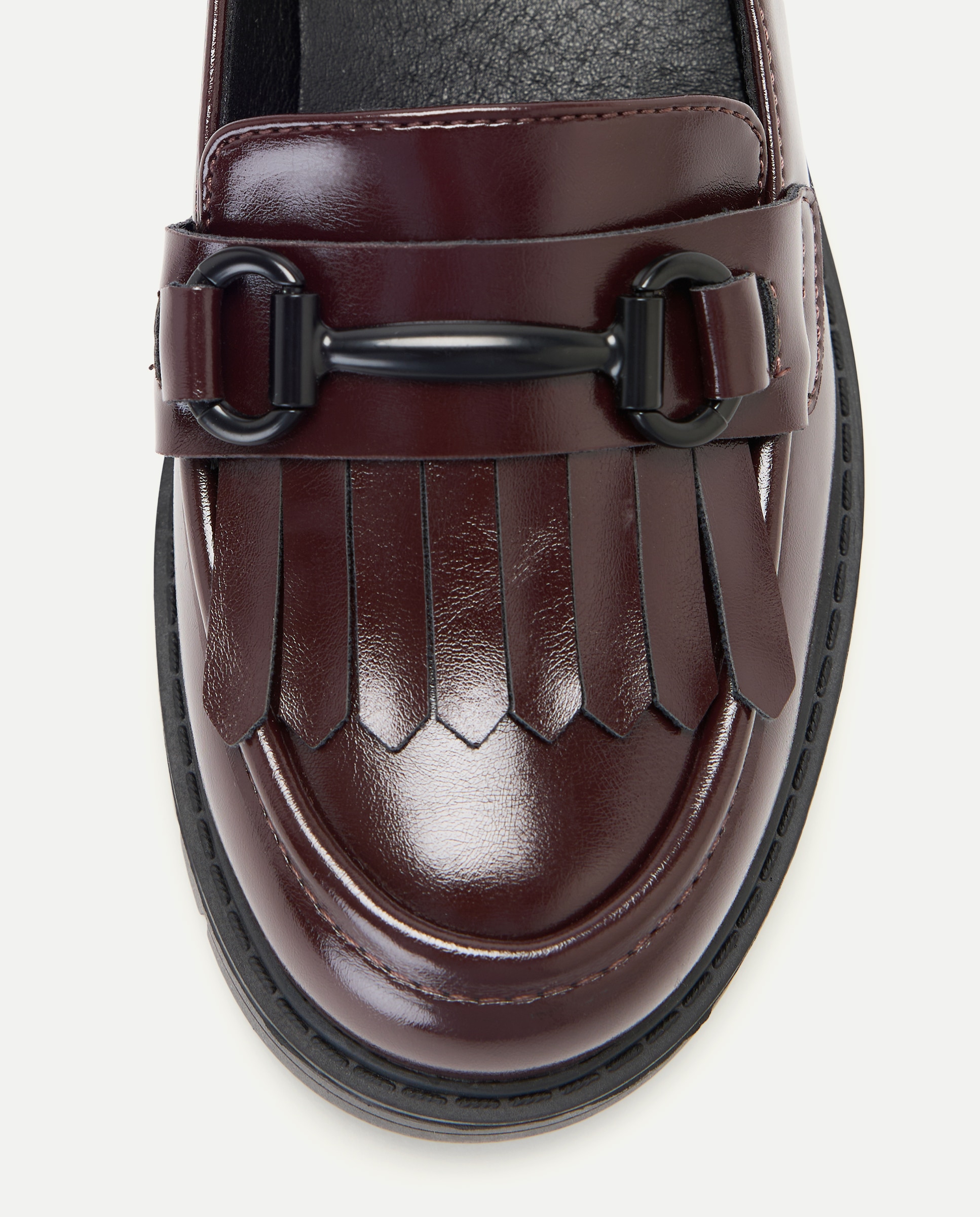 Mocassins com Travessão e Adorno de Franjas Kids El Corte Inglés Bordeaux-5