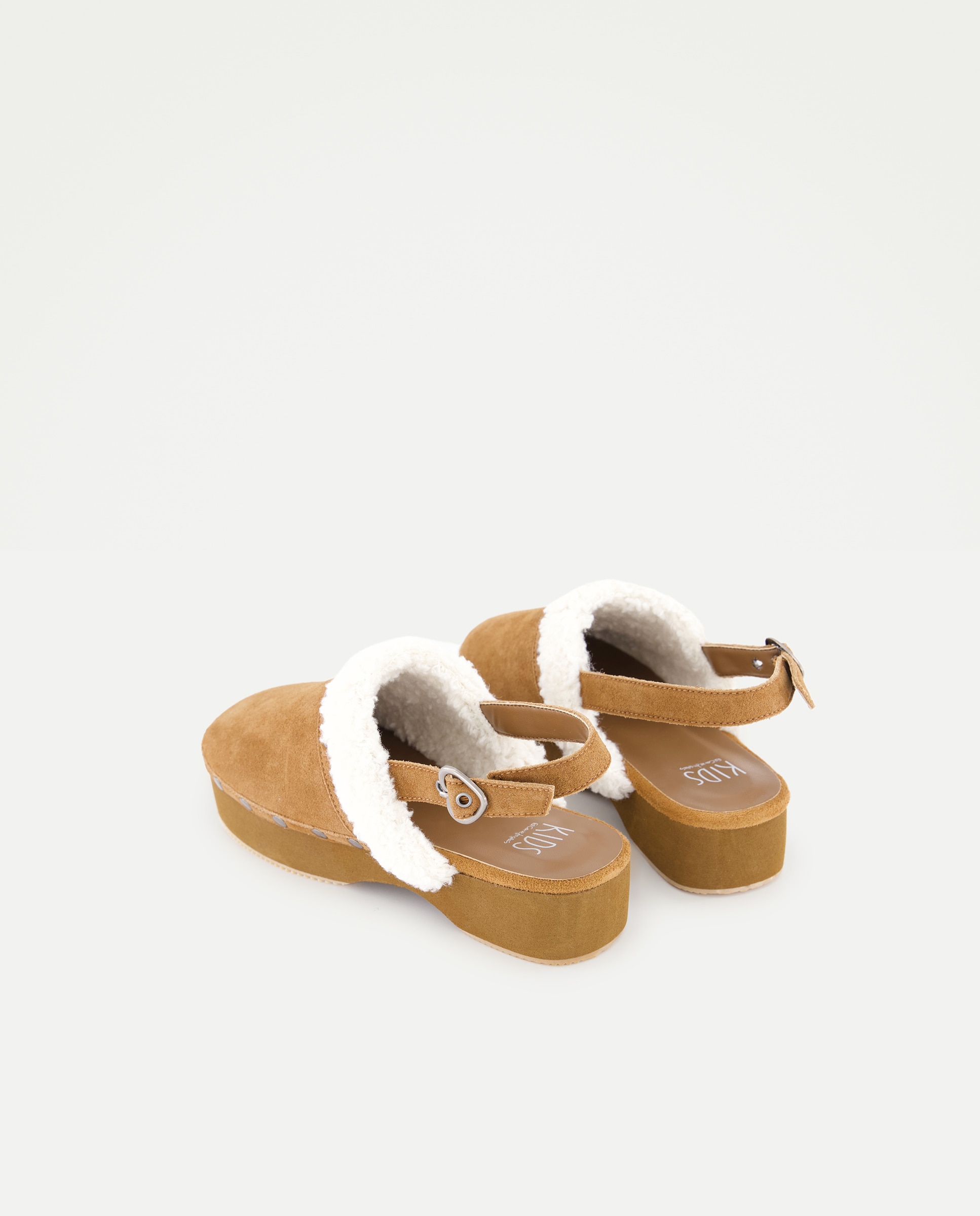 Mules de Camurça com Pele de Borrego 730 Camel-3