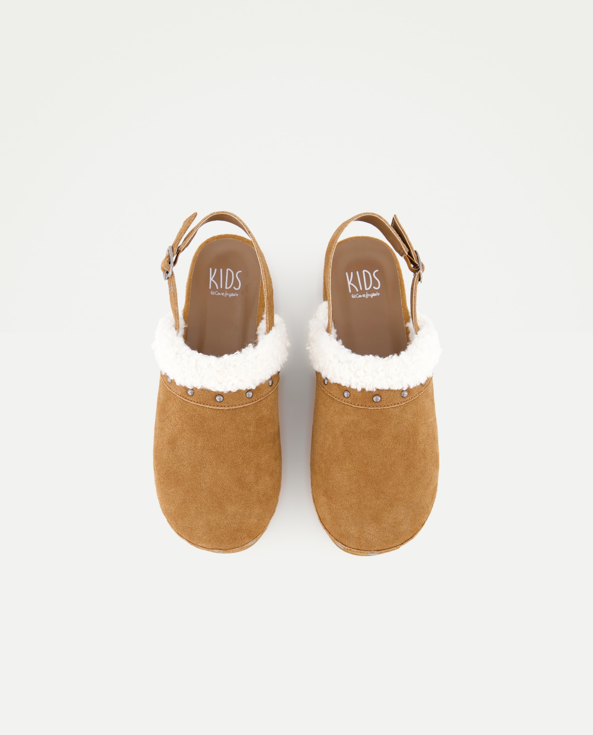 Mules de Camurça com Pele de Borrego 730 Camel-4