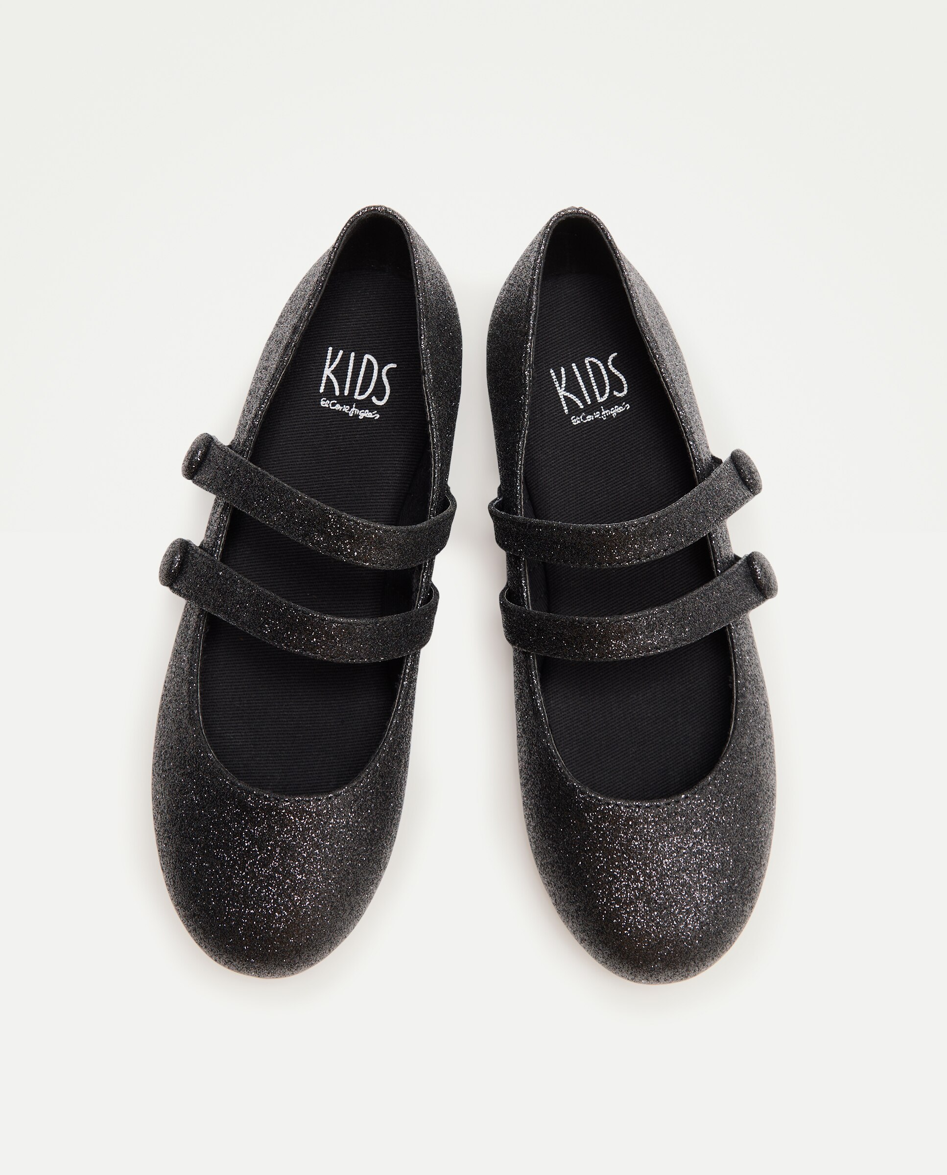 Sabrinas de Glitter com Elástico Duplo e Biqueira Redonda Preto-4